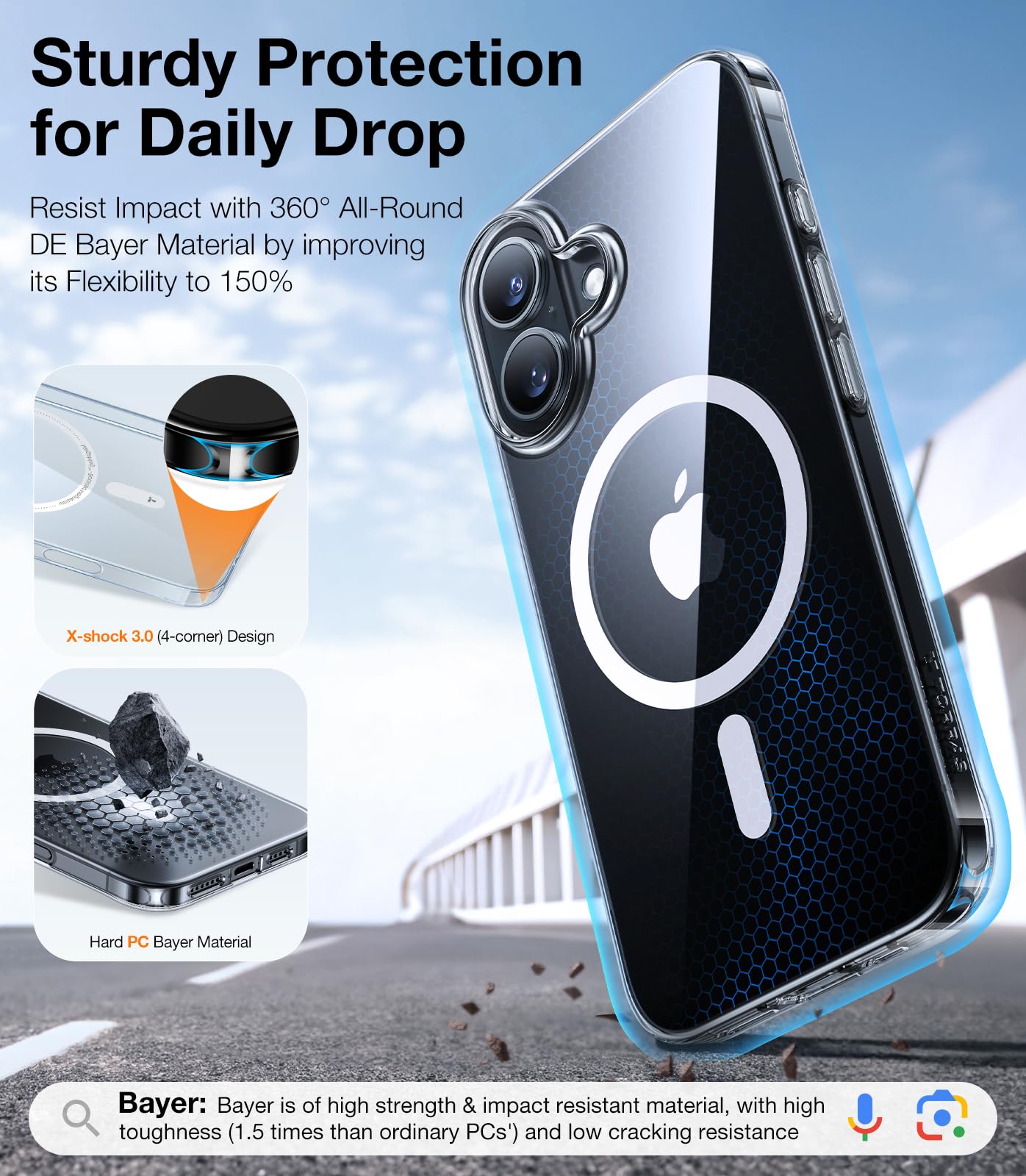Foto 8 pulgar | Funda De Teléfono Torras Magnetic Slim Fit Para Iphone 16 Plus, Transparente - Venta Internacional.