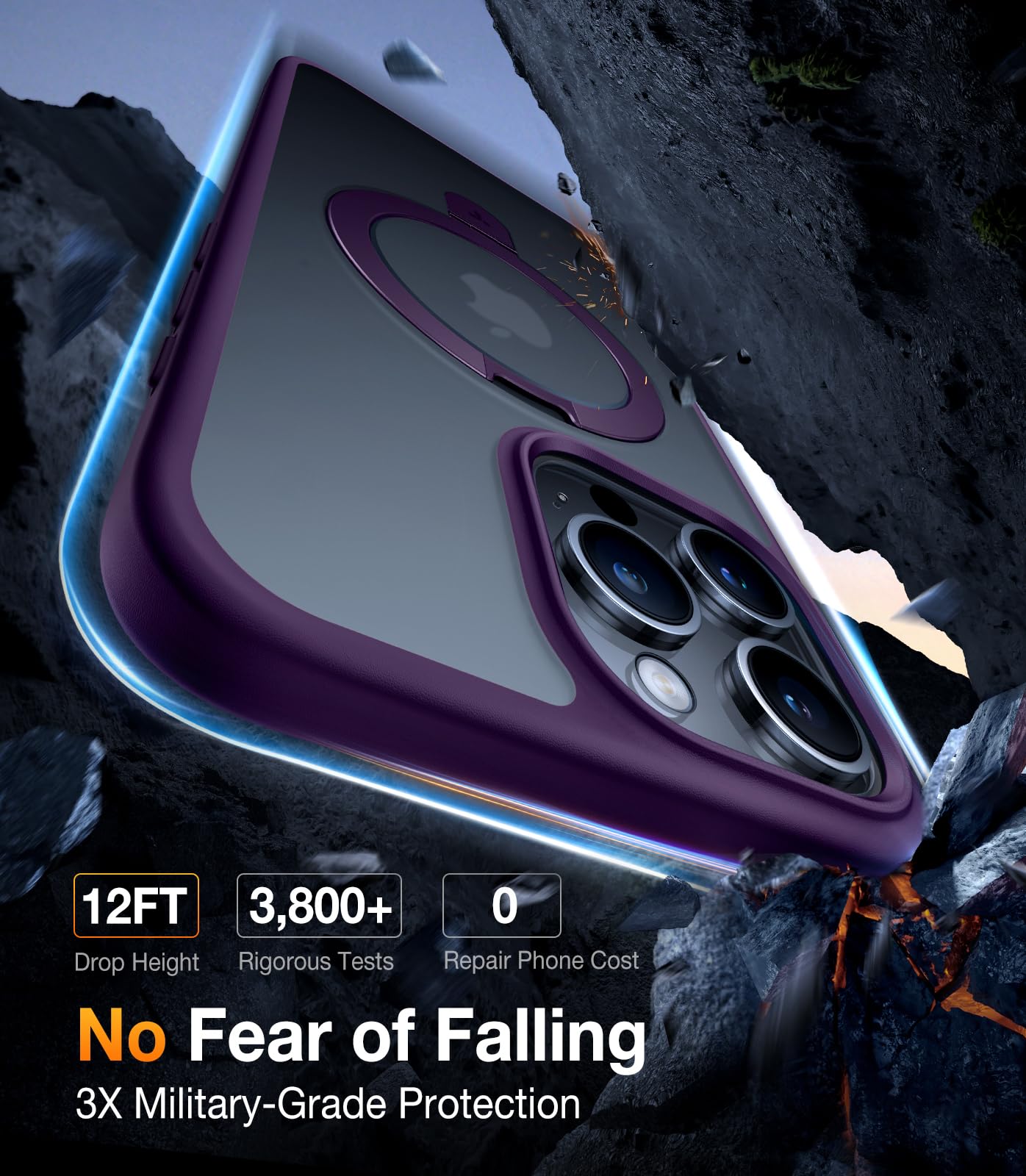 Foto 4 | Funda De Teléfono Torras Magnetic Ostand Para Iphone 15 Pro Max Morada - Venta Internacional.