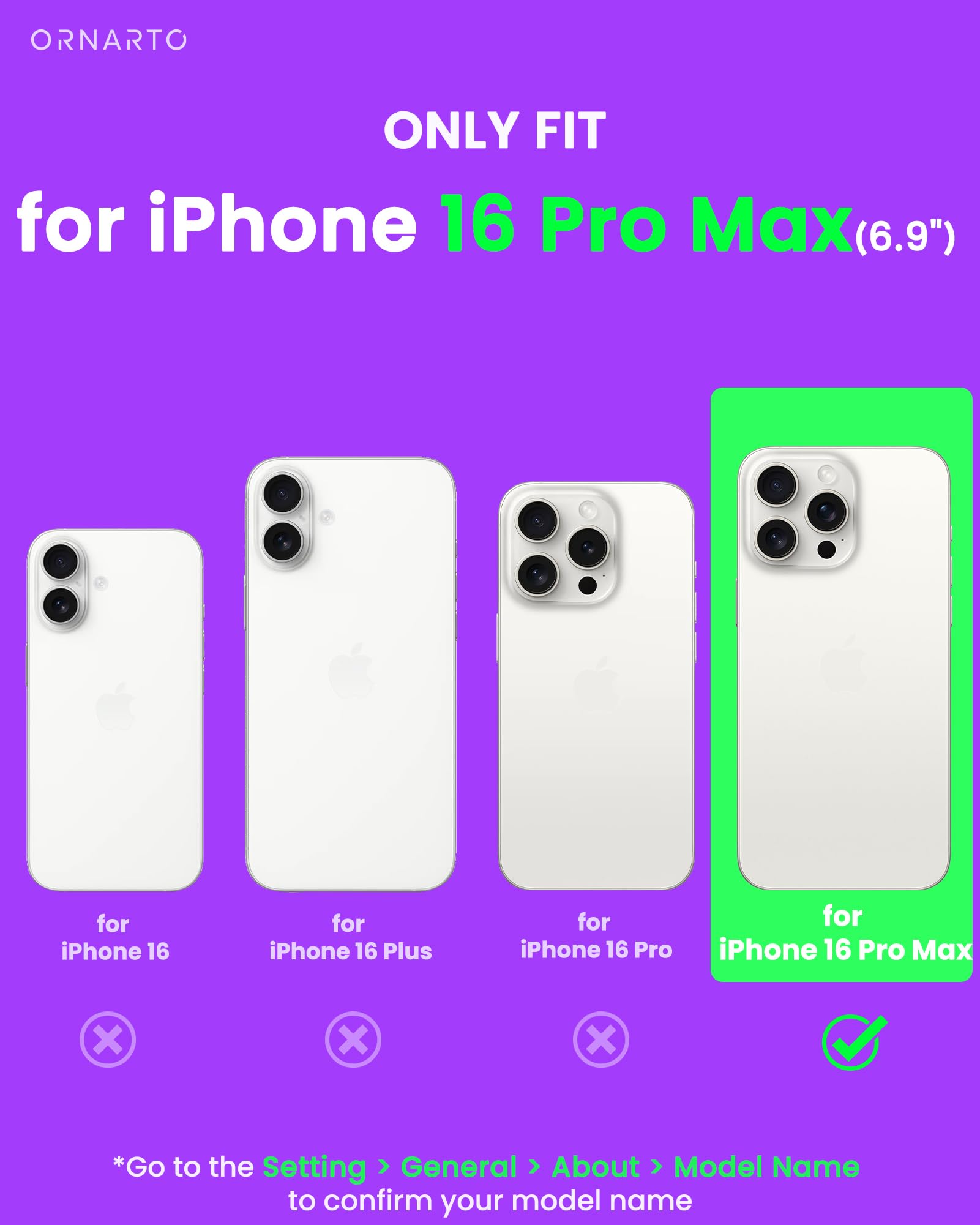 Foto 2 | Funda De Teléfono Ornarto Air Para Iphone 16 Pro Max Clear Con Magsafe - Venta Internacional.
