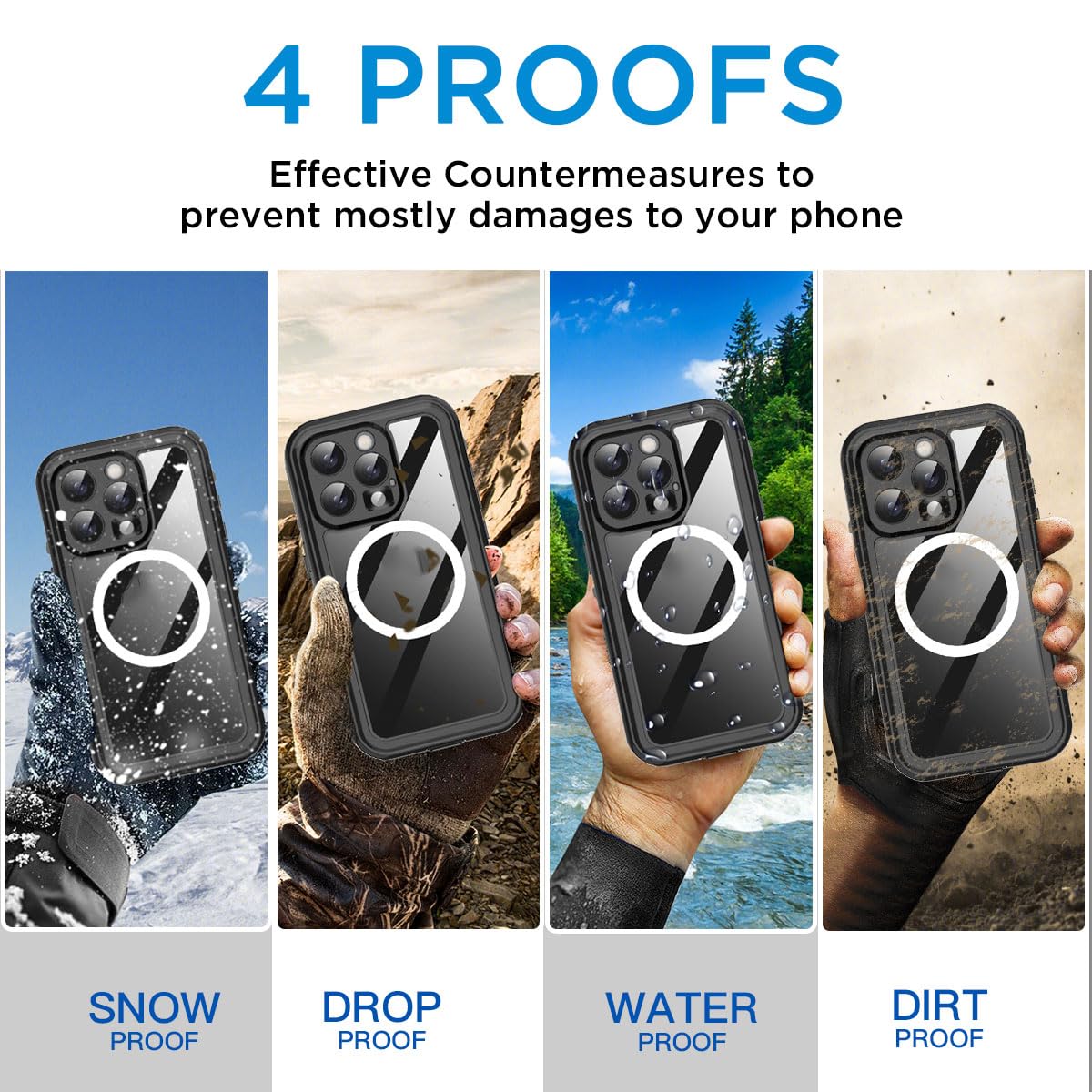 Foto 4 pulgar | Funda Impermeable Aicase Para Iphone 16 Pro De 6.3 Pulgadas Con Magsafe - Venta Internacional.