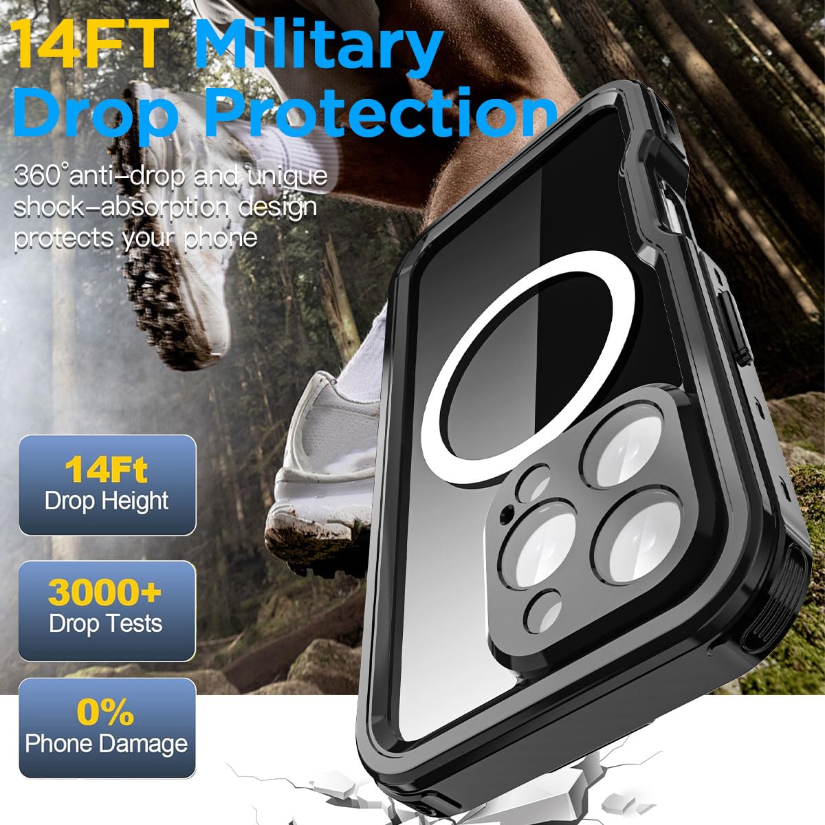 Foto 5 pulgar | Funda Impermeable Aicase Para Iphone 16 Pro De 6.3 Pulgadas Con Magsafe - Venta Internacional.