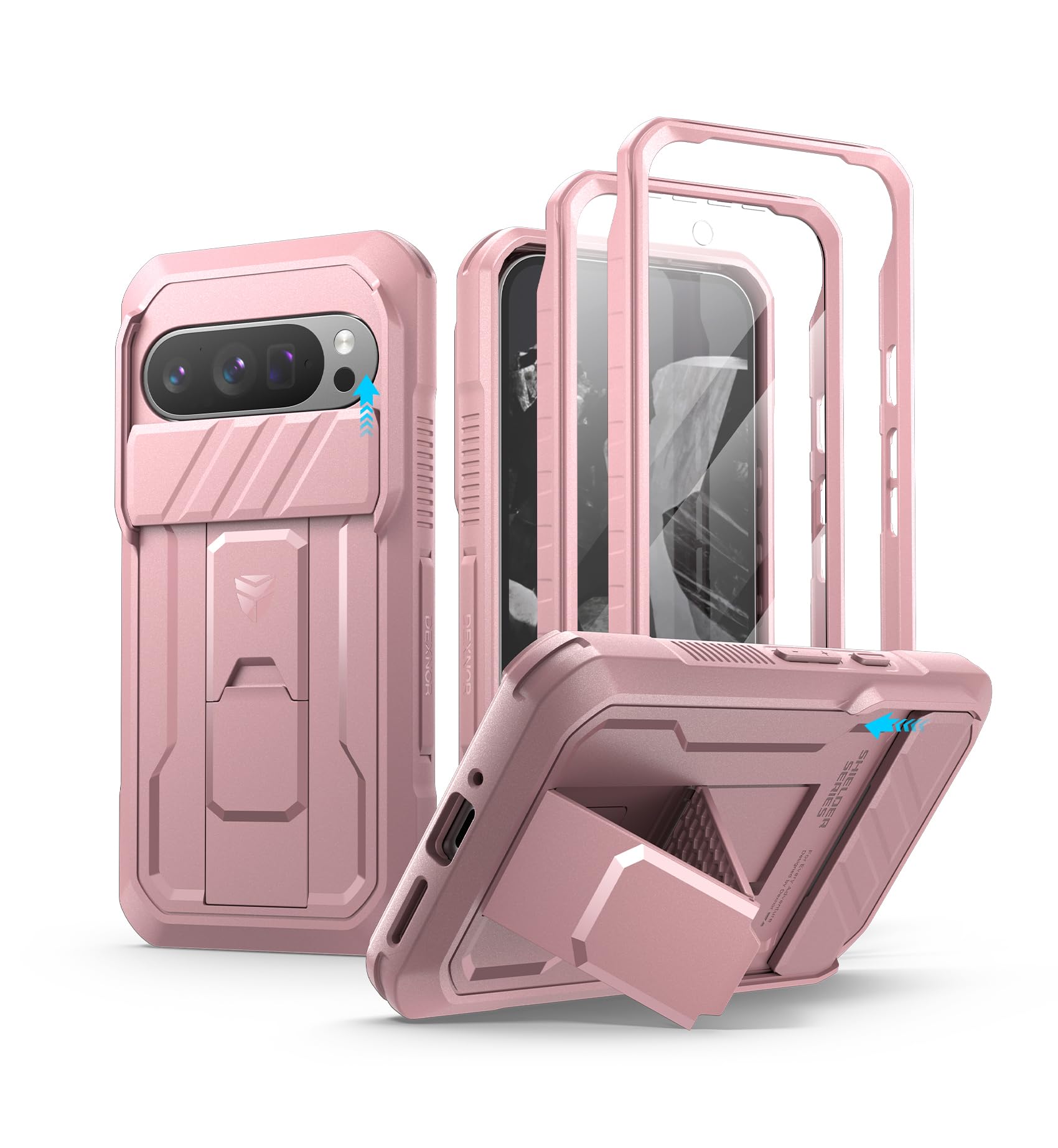 Foto 2 pulgar | Funda Dexnor Para Google Pixel 9 Pro Con Cámara Deslizante, Color Rosa - Venta Internacional.
