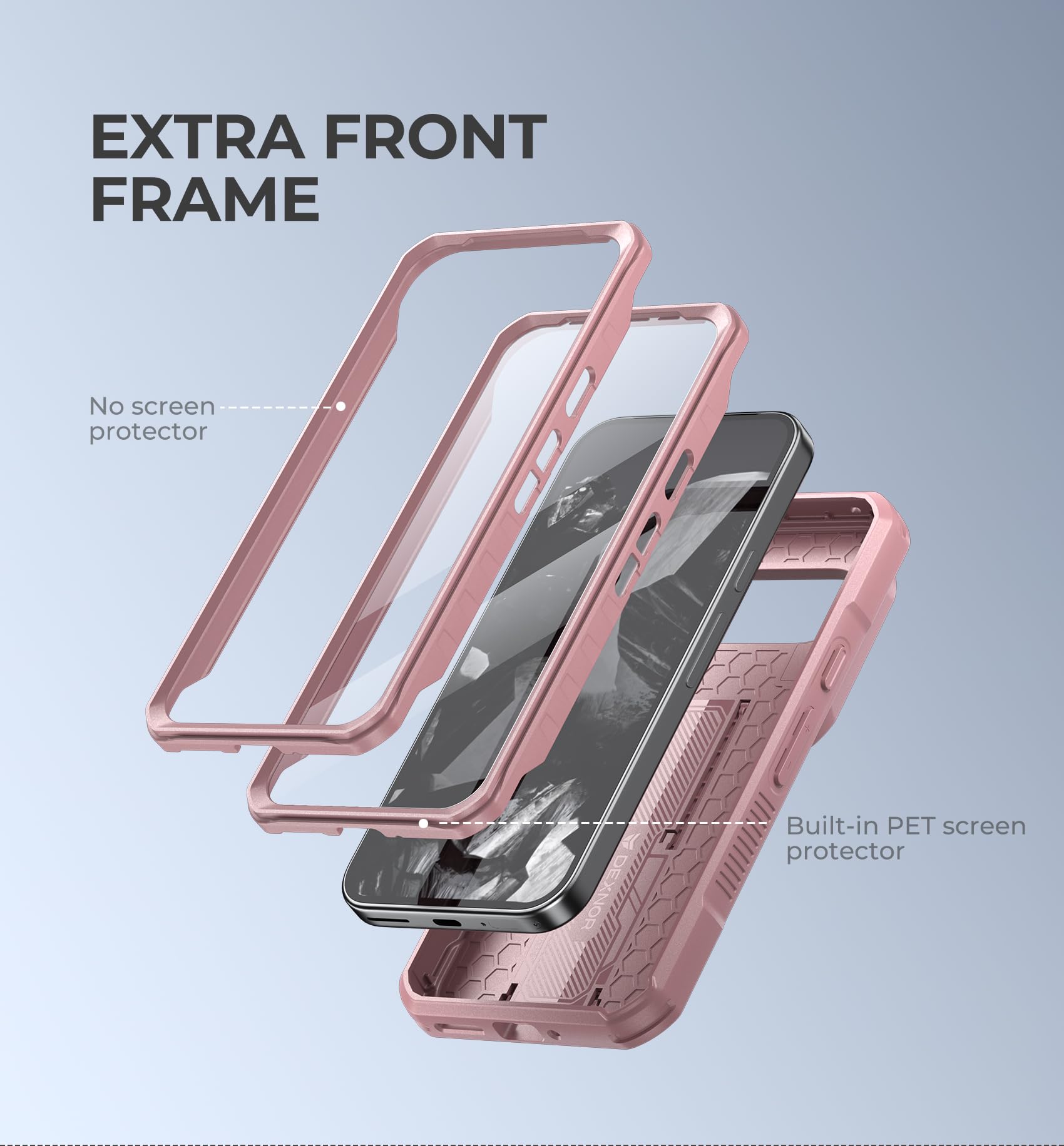Foto 5 pulgar | Funda Dexnor Para Google Pixel 9 Pro Con Cámara Deslizante, Color Rosa - Venta Internacional.