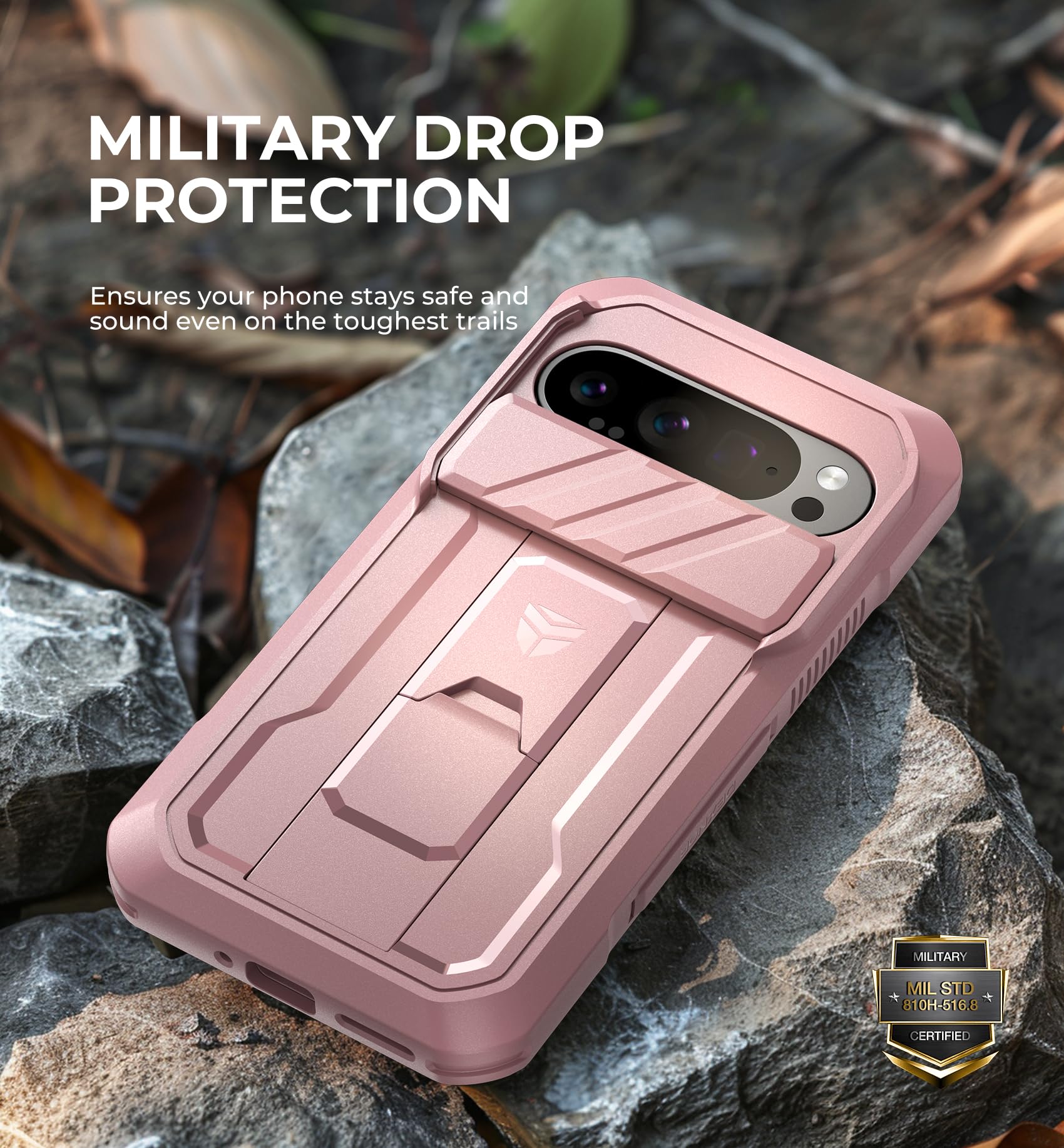 Foto 7 pulgar | Funda Dexnor Para Google Pixel 9 Pro Con Cámara Deslizante, Color Rosa - Venta Internacional.