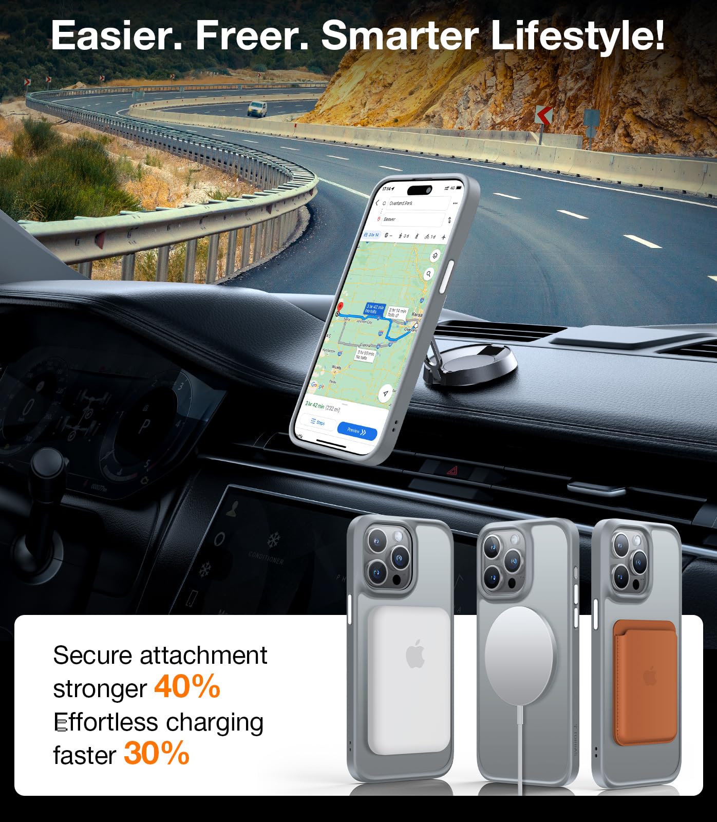 Foto 5 pulgar | Funda Magnética Torras Para Iphone 15 Pro, A Prueba De Golpes, Color Gris - Venta Internacional.