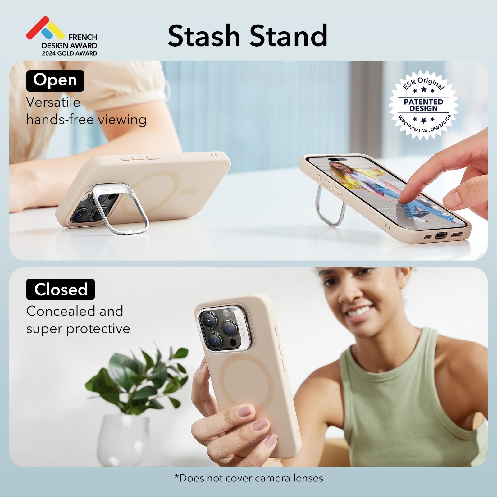 Foto 4 pulgar | Funda De Teléfono Esr Para Iphone 15 Pro Magsafe De Silicona Con Soporte - Venta Internacional.