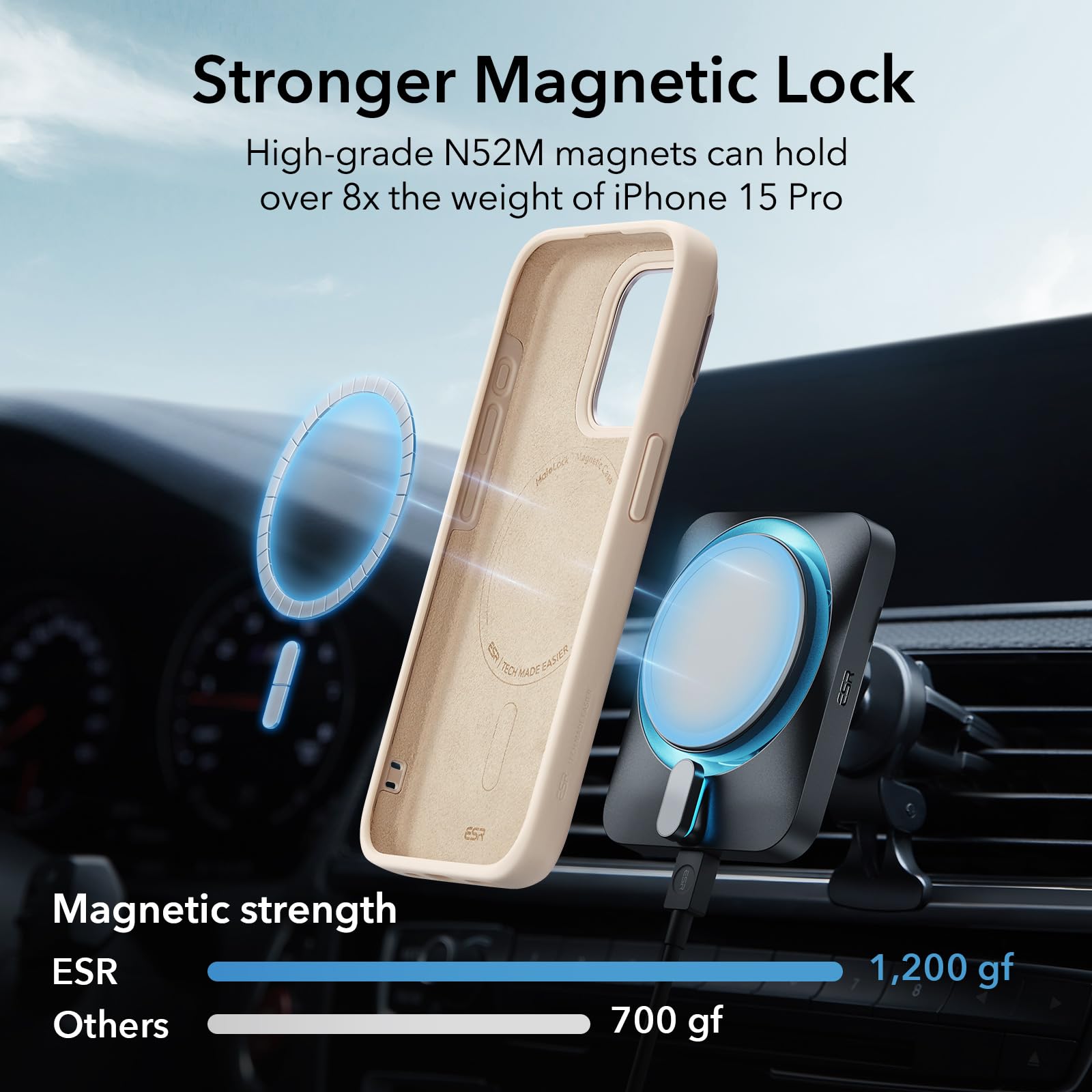 Foto 5 pulgar | Funda De Teléfono Esr Para Iphone 15 Pro Magsafe De Silicona Con Soporte - Venta Internacional.