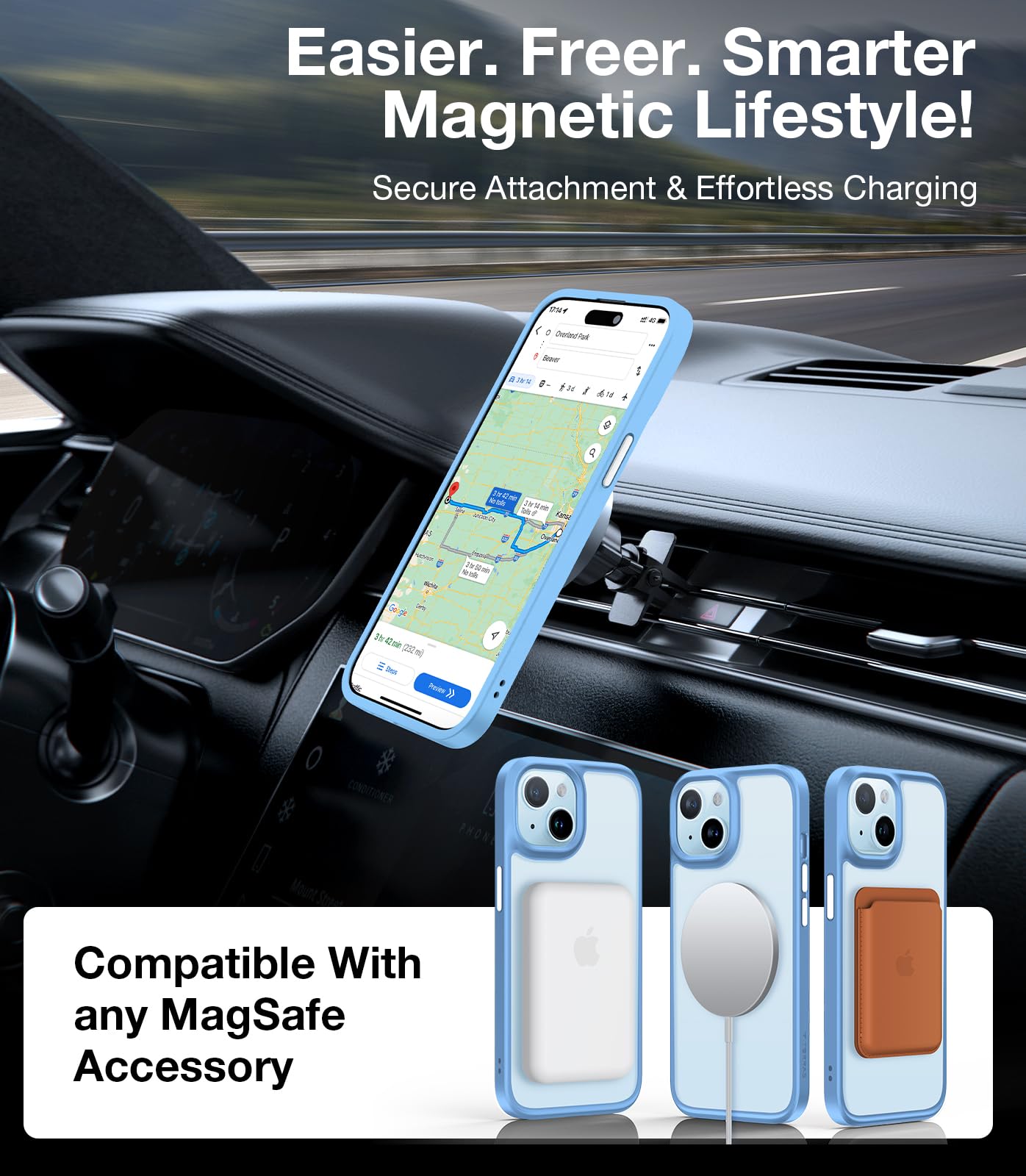Foto 4 pulgar | Funda Torras Magnetic Para Iphone 14/15 Azul - Venta Internacional.