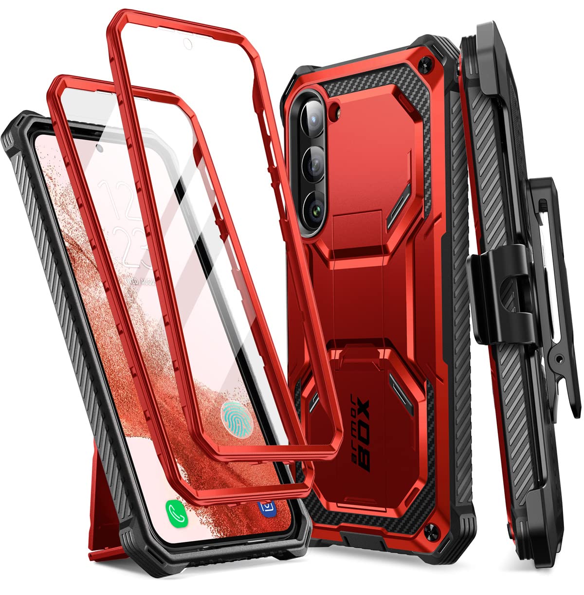 Foto 2 pulgar | Funda I-blason Armorbox Para Samsung Galaxy S23 Plus Con Soporte, Color Rojo - Venta Internacional.