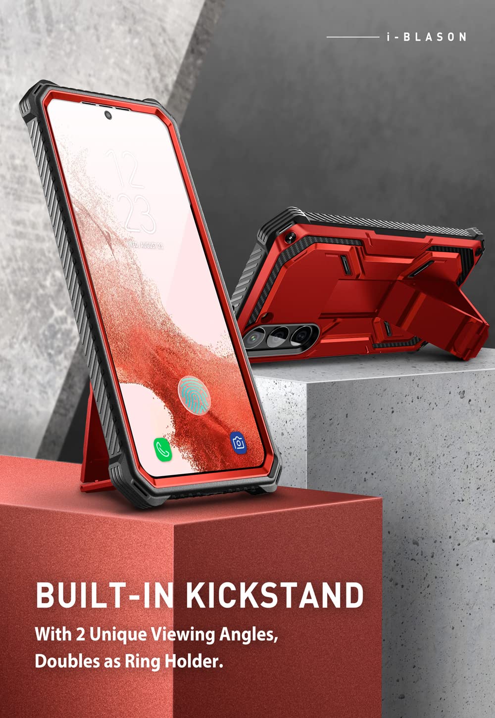 Foto 7 pulgar | Funda I-blason Armorbox Para Samsung Galaxy S23 Plus Con Soporte, Color Rojo - Venta Internacional.