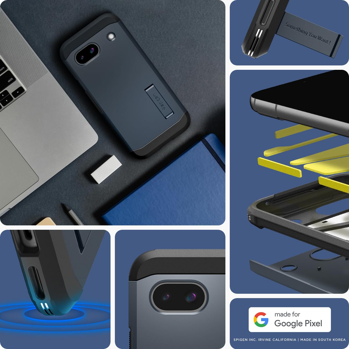 Foto 3 pulgar | Funda Spigen Tough Armor Diseñada Para Pixel 8a Con Soporte - Venta Internacional.