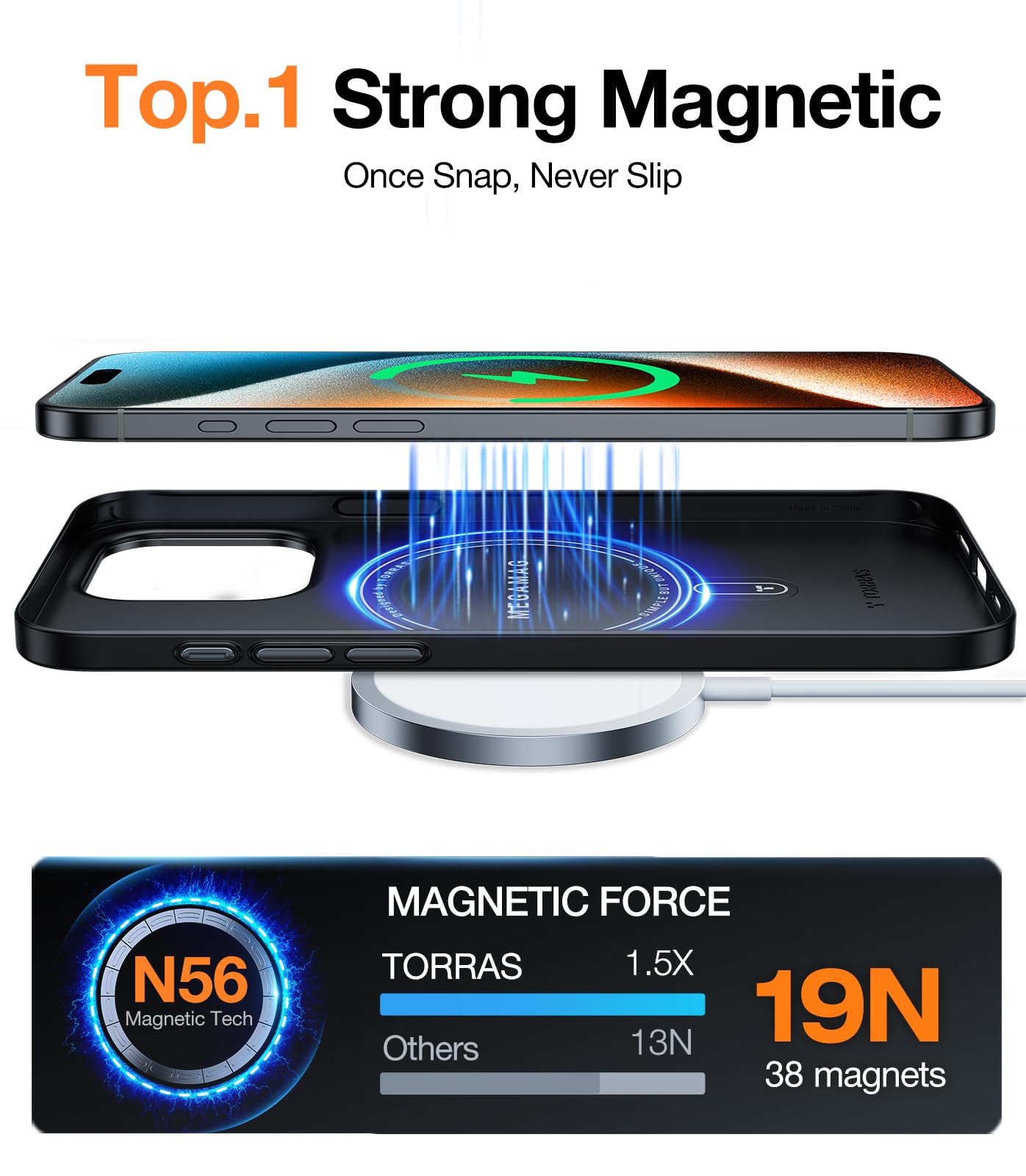 Foto 3 | Funda Para Teléfono Torras Slim Fit Con Soporte Magnético Para Iphone 15 Pro Max - Venta Internacional.