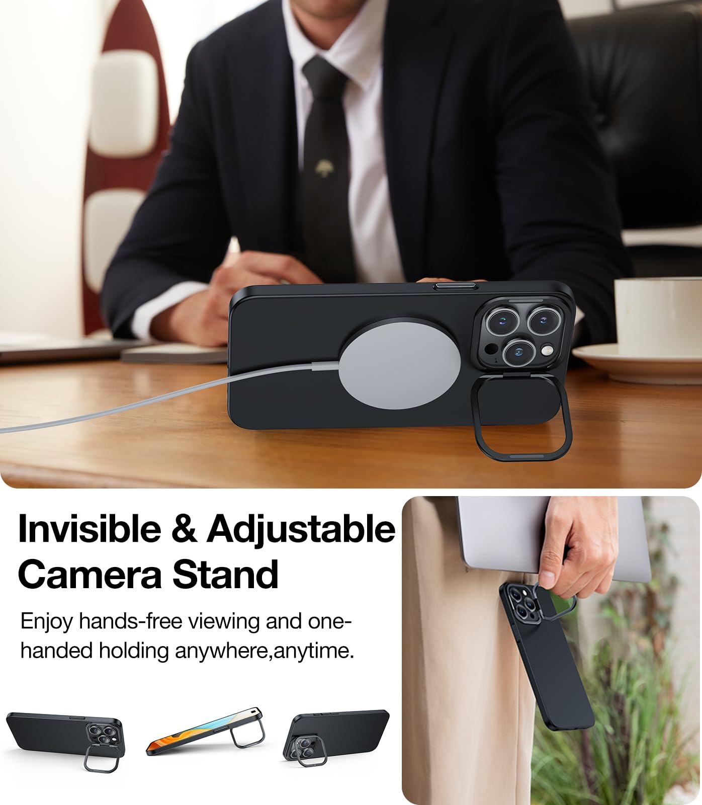 Foto 5 | Funda Para Teléfono Torras Slim Fit Con Soporte Magnético Para Iphone 15 Pro Max - Venta Internacional.