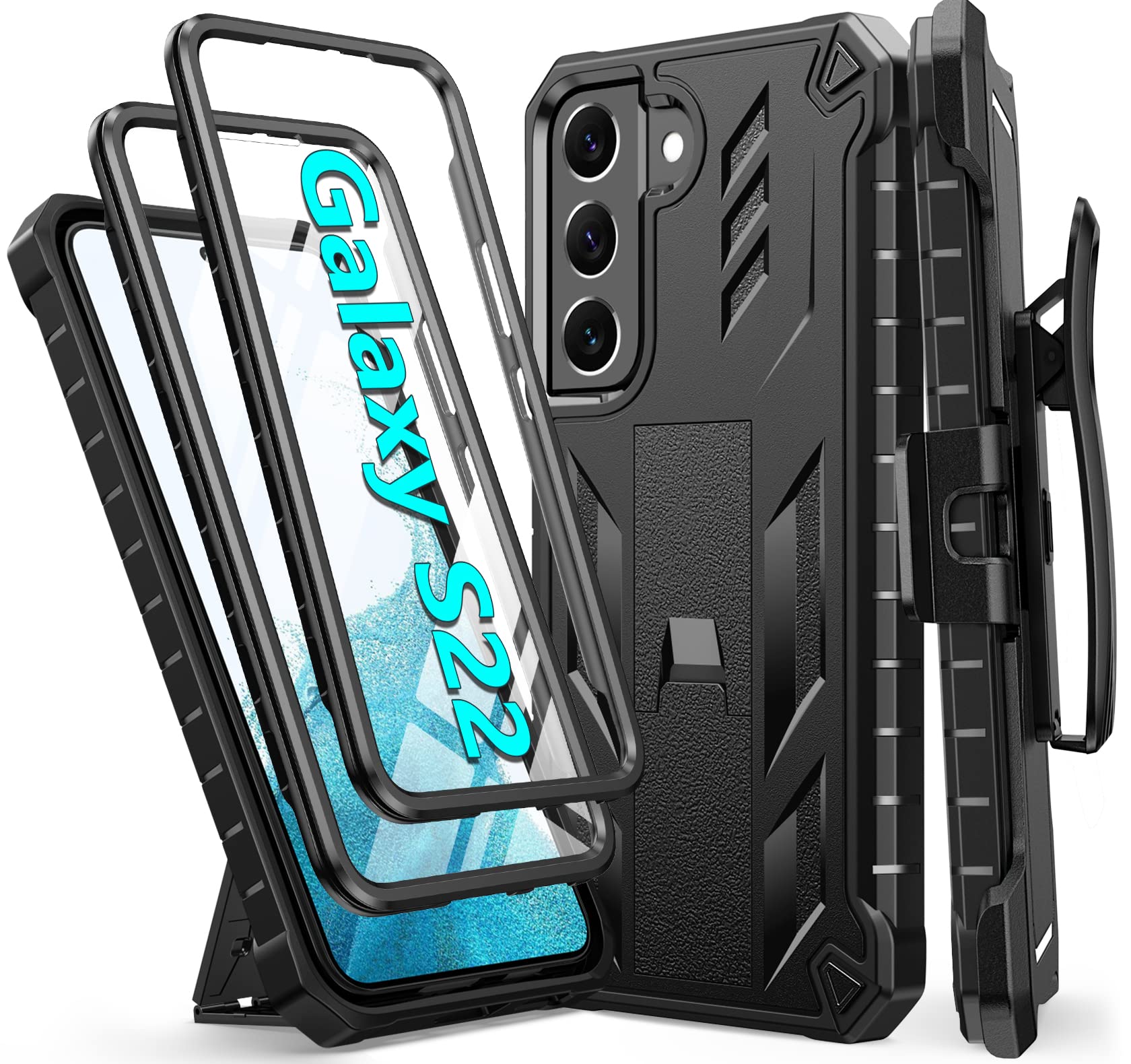 Foto 2 pulgar | Funda Protectora Fntcase Para Samsung Galaxy S22 Con Soporte - Venta Internacional.