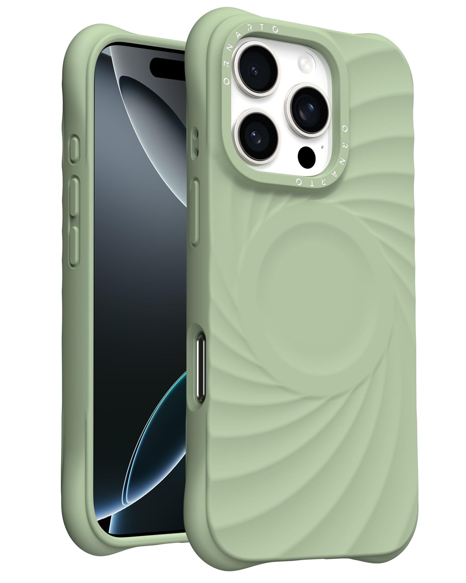 Foto 2 pulgar | Funda De Teléfono Ornarto Vortuxe Para Iphone 16 Pro 6.3 Pulgadas Matcha - Venta Internacional.