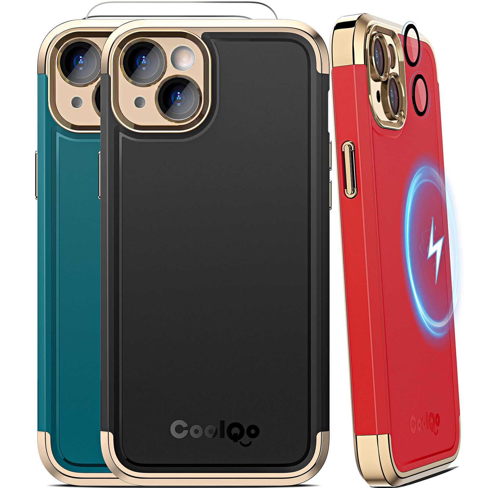 Foto 2 pulgar | Funda Magnética Coolqo Para Iphone 15 6.1 Negro Dorado - Venta Internacional.
