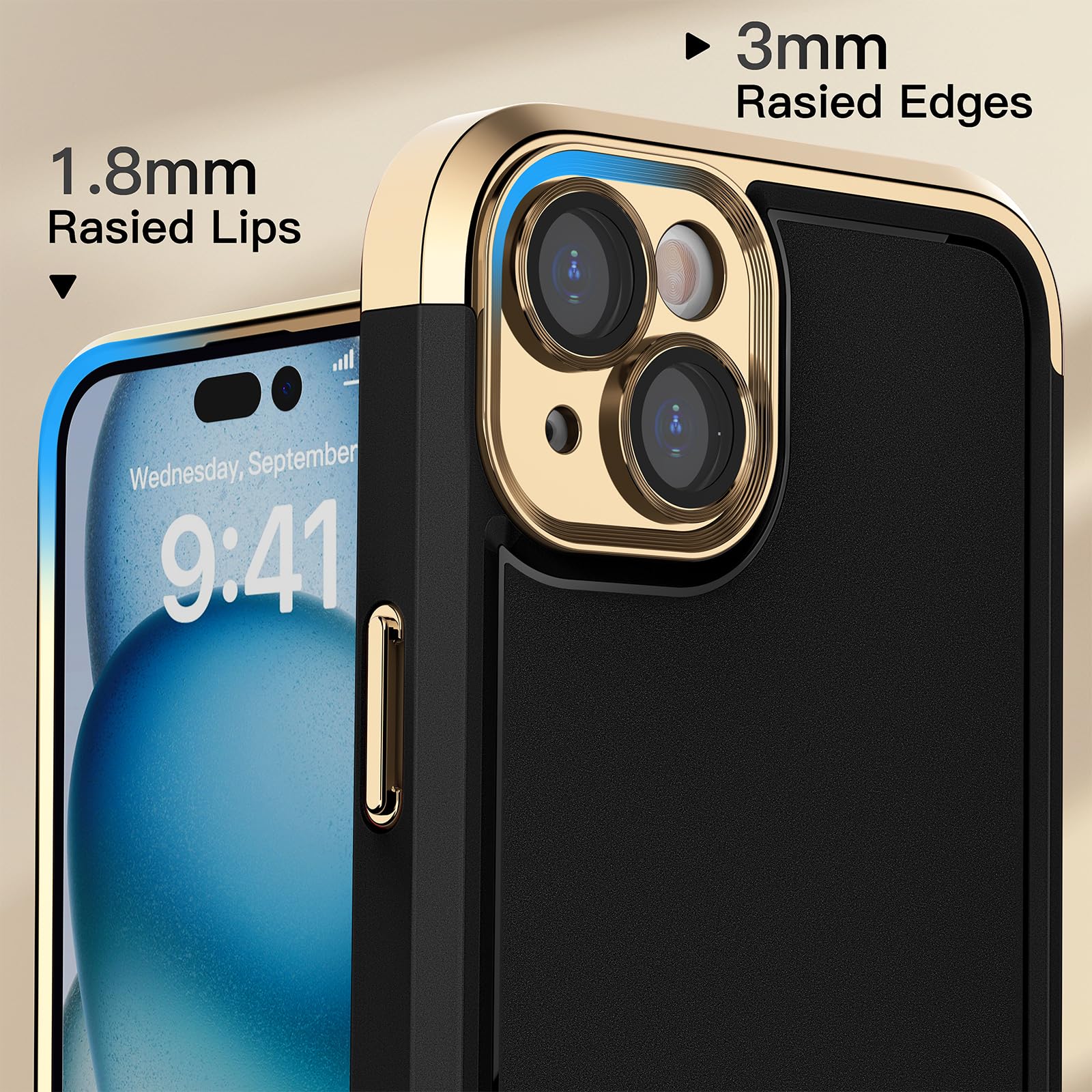 Foto 7 pulgar | Funda Magnética Coolqo Para Iphone 15 6.1 Negro Dorado - Venta Internacional.