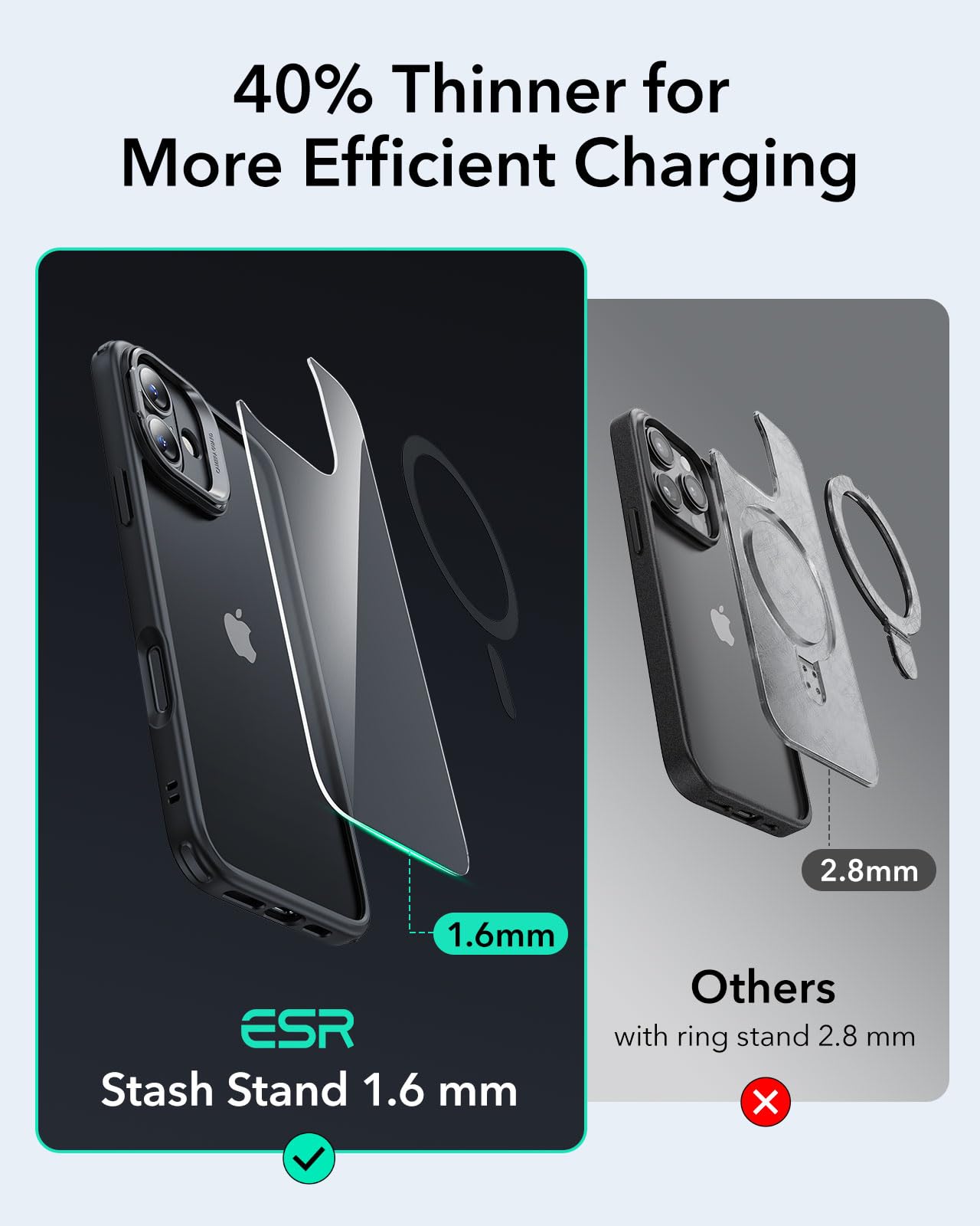Foto 7 pulgar | Funda De Teléfono Esr Para Iphone 16 Compatible Con Magsafe, Color Negro Transparente - Venta Internacional.
