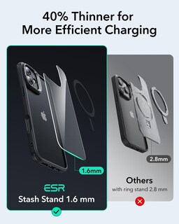 Foto 6 | Funda De Teléfono Esr Para Iphone 16 Compatible Con Magsafe, Color Negro Transparente - Venta Internacional.