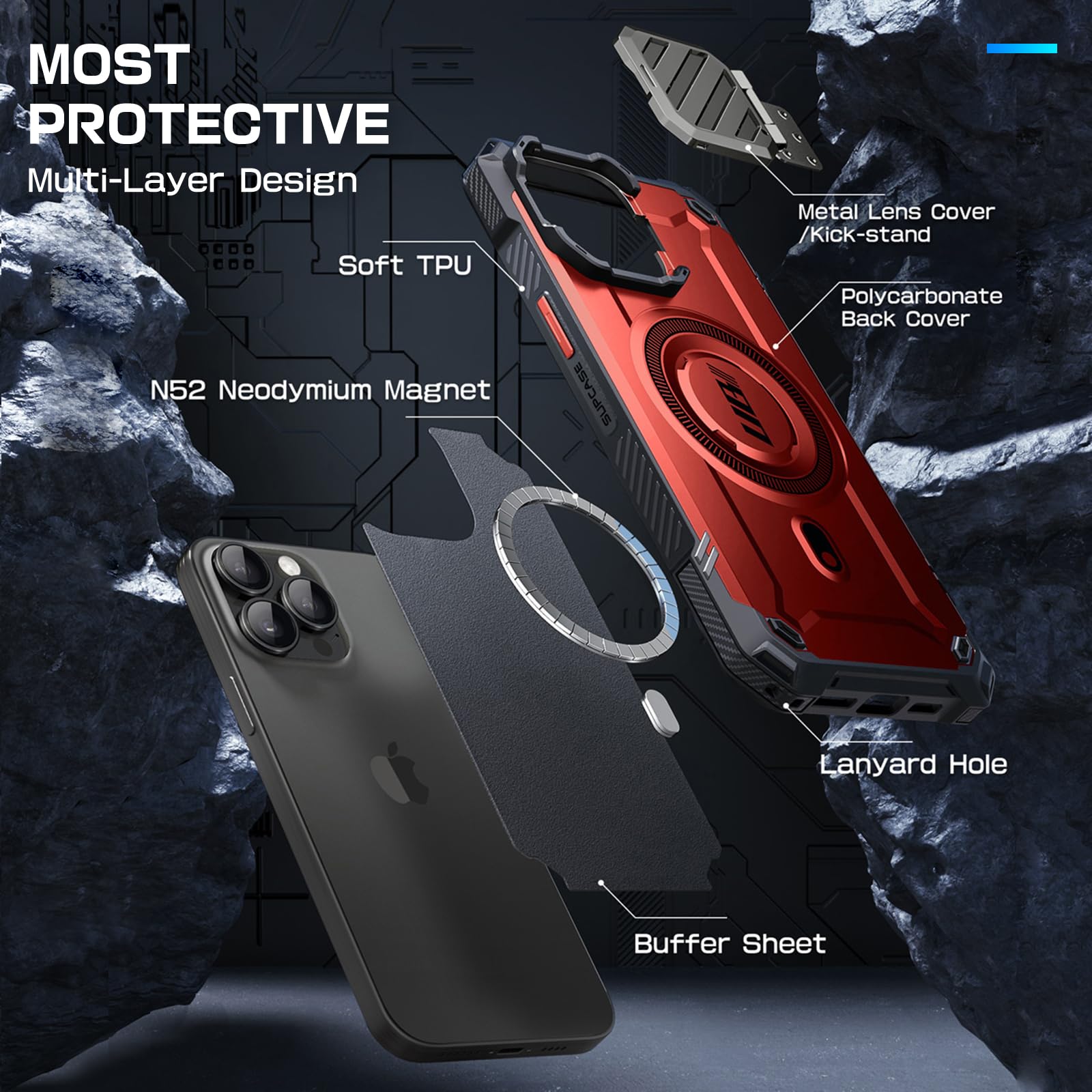 Foto 8 pulgar | Funda De Teléfono Supcase Ubmag Xt Para Iphone 15 Pro Max Ruddy - Venta Internacional.