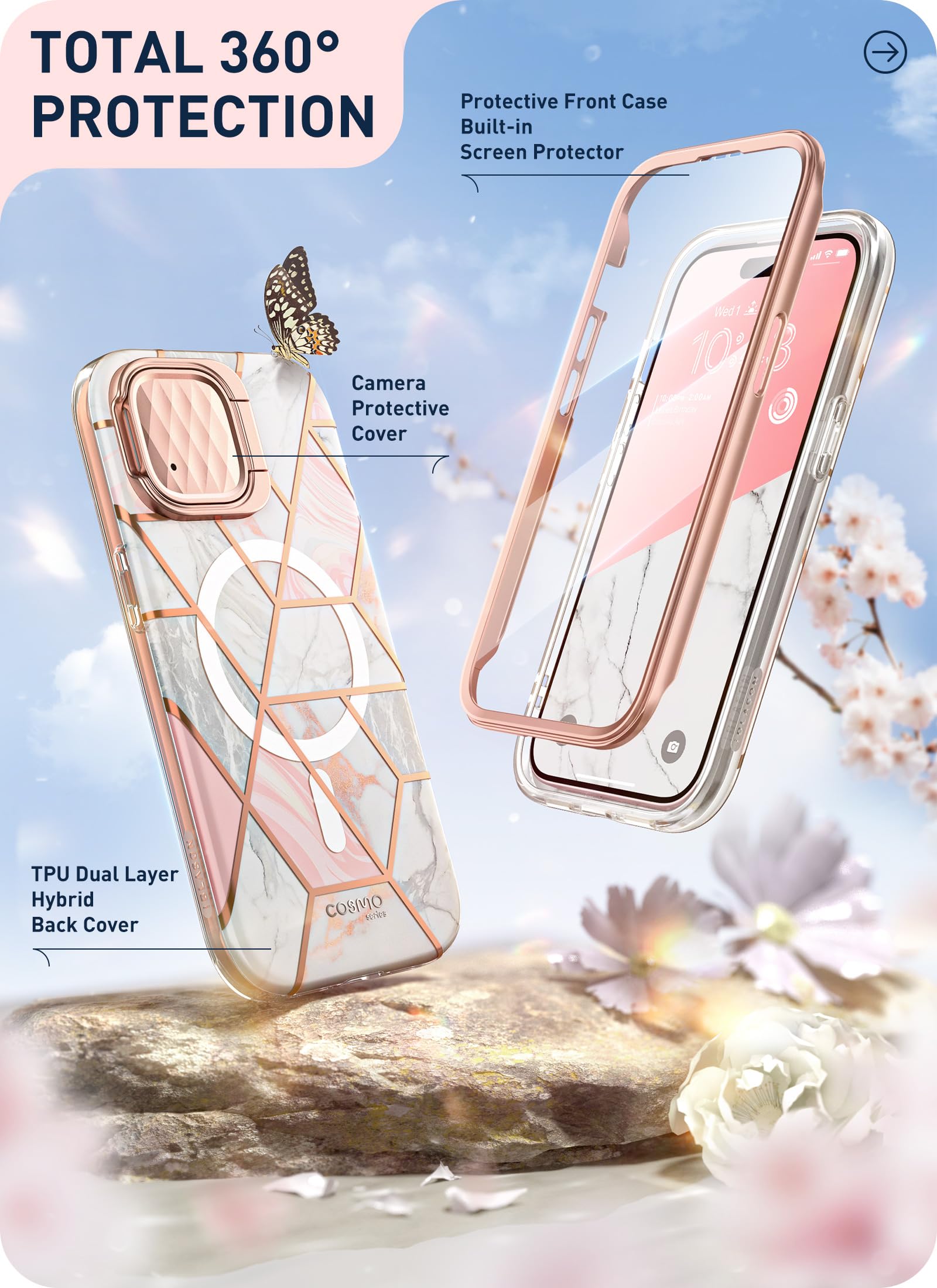 Foto 7 pulgar | Funda De Teléfono I-blason Cosmo Mag Para Iphone 15/14/13 [6.1 Pulgadas] - Venta Internacional.