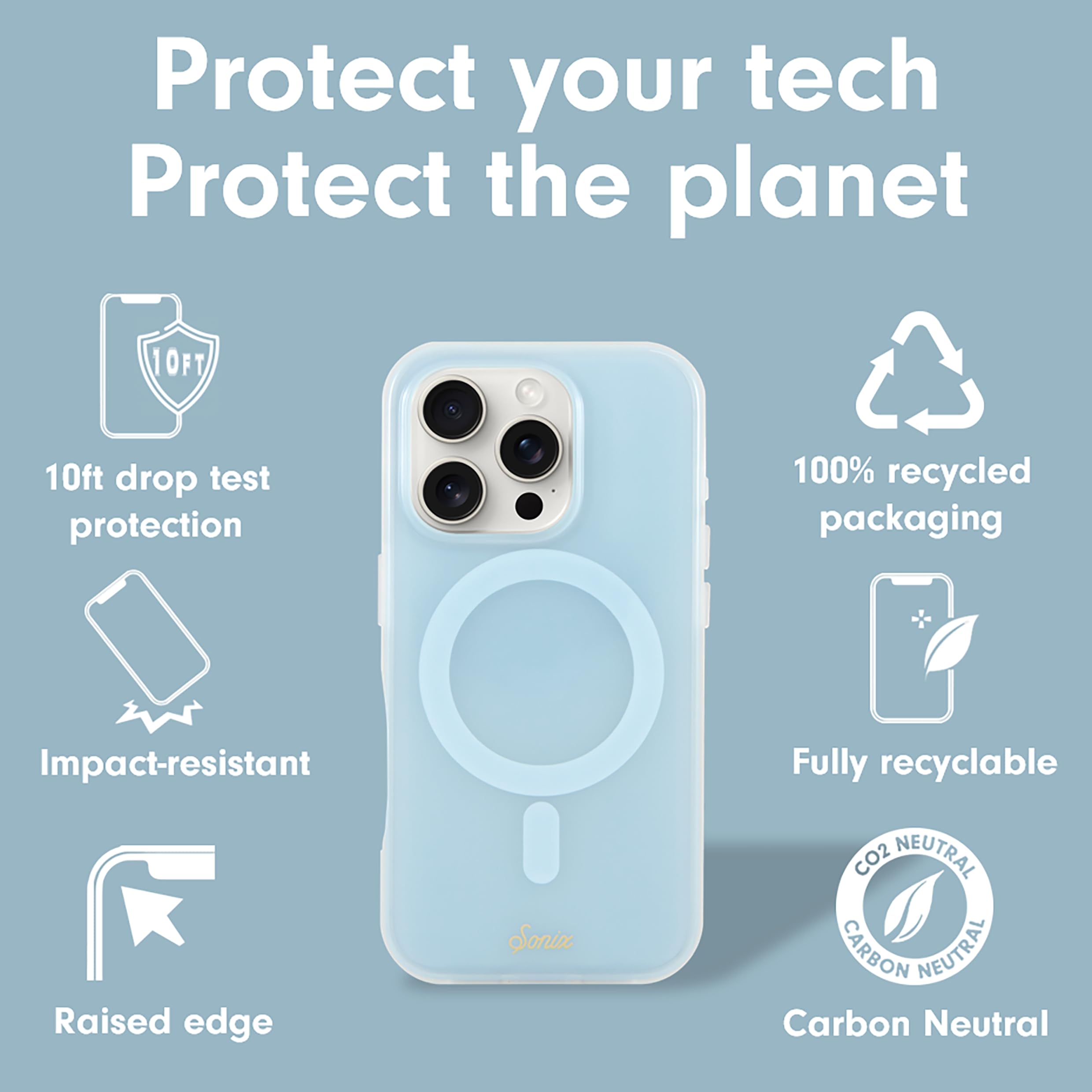 Foto 5 pulgar | Funda De Teléfono Sonix Jelly Sky Blue Para Iphone 16 Pro Con Magsafe - Venta Internacional.