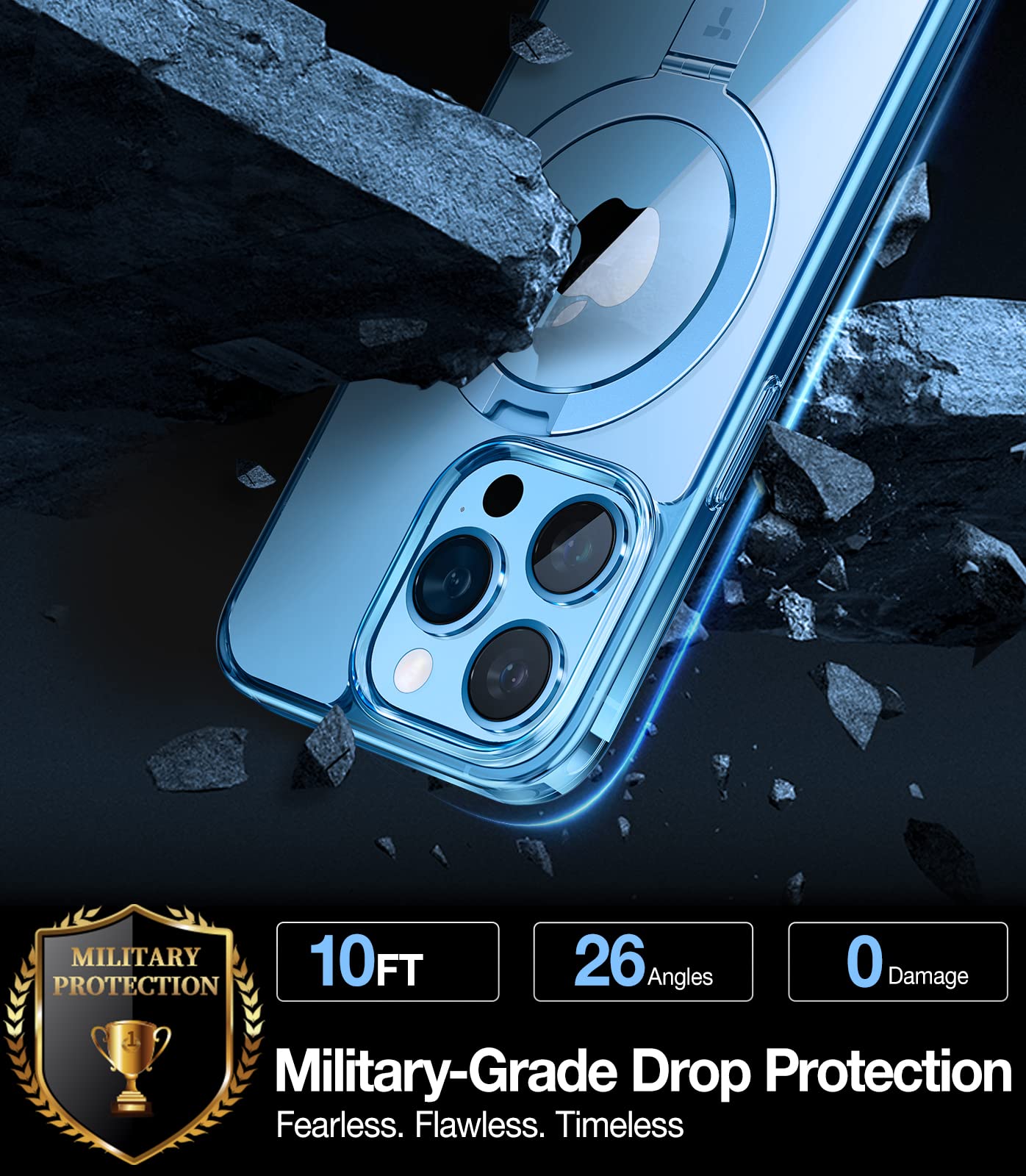 Foto 5 pulgar | Funda Torras Magnetic Upro™ Ostand Para Iphone 13 Pro Max Azul - Venta Internacional.