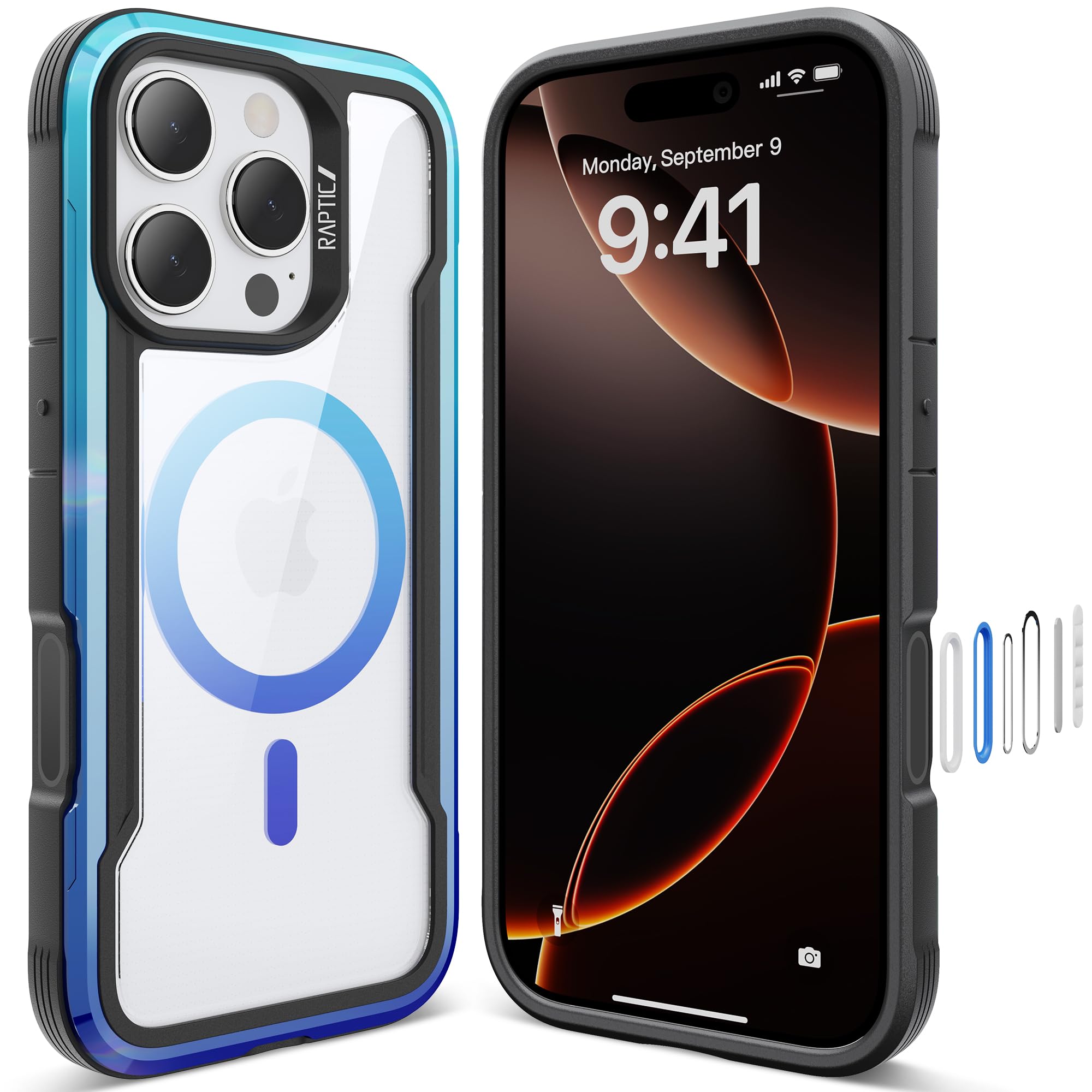 Foto 1 | Funda Raptic Upgraded Shield 2.0 Para Iphone 16 Pro, Color Azul Degradado - Venta Internacional.