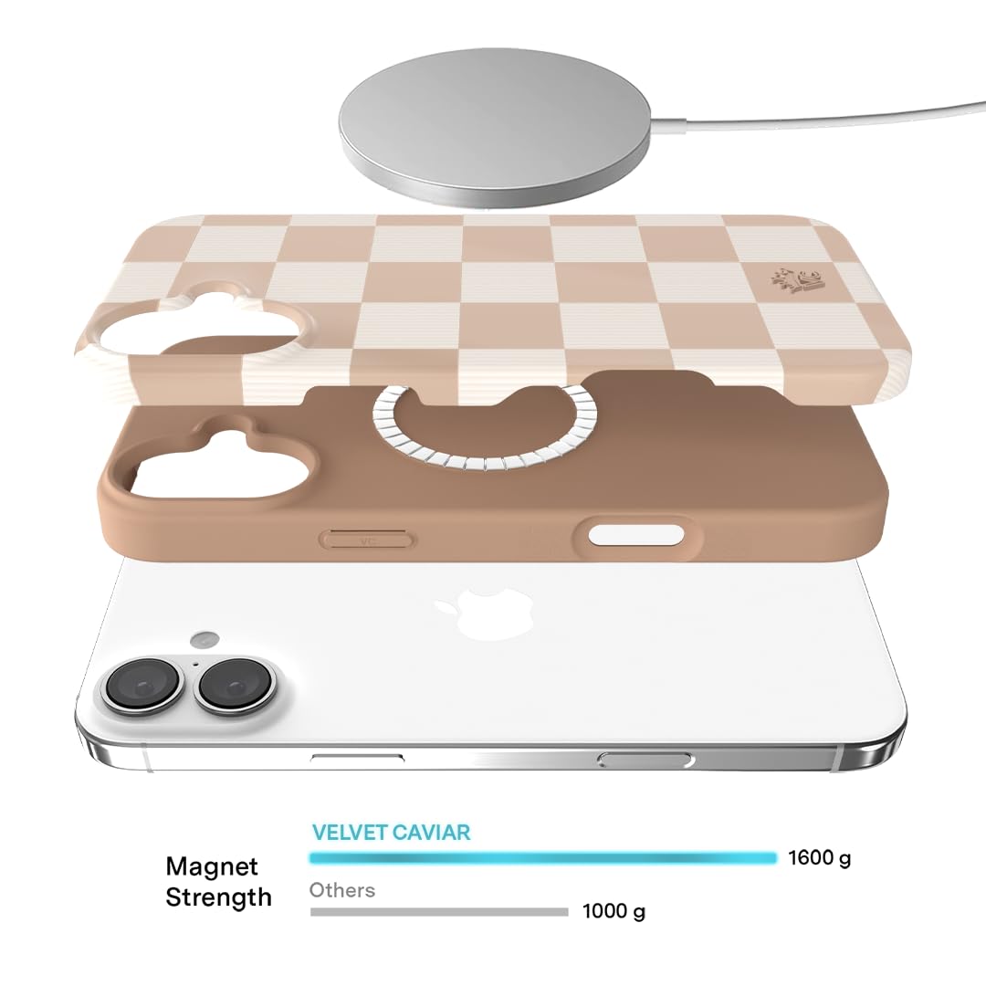 Foto 3 | Funda De Teléfono Velvet Caviar A Cuadros Para Iphone 16 Plus Nude - Venta Internacional.