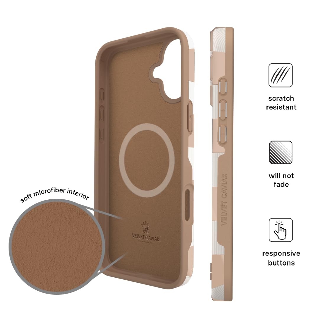 Foto 7 pulgar | Funda De Teléfono Velvet Caviar A Cuadros Para Iphone 16 Plus Nude - Venta Internacional.