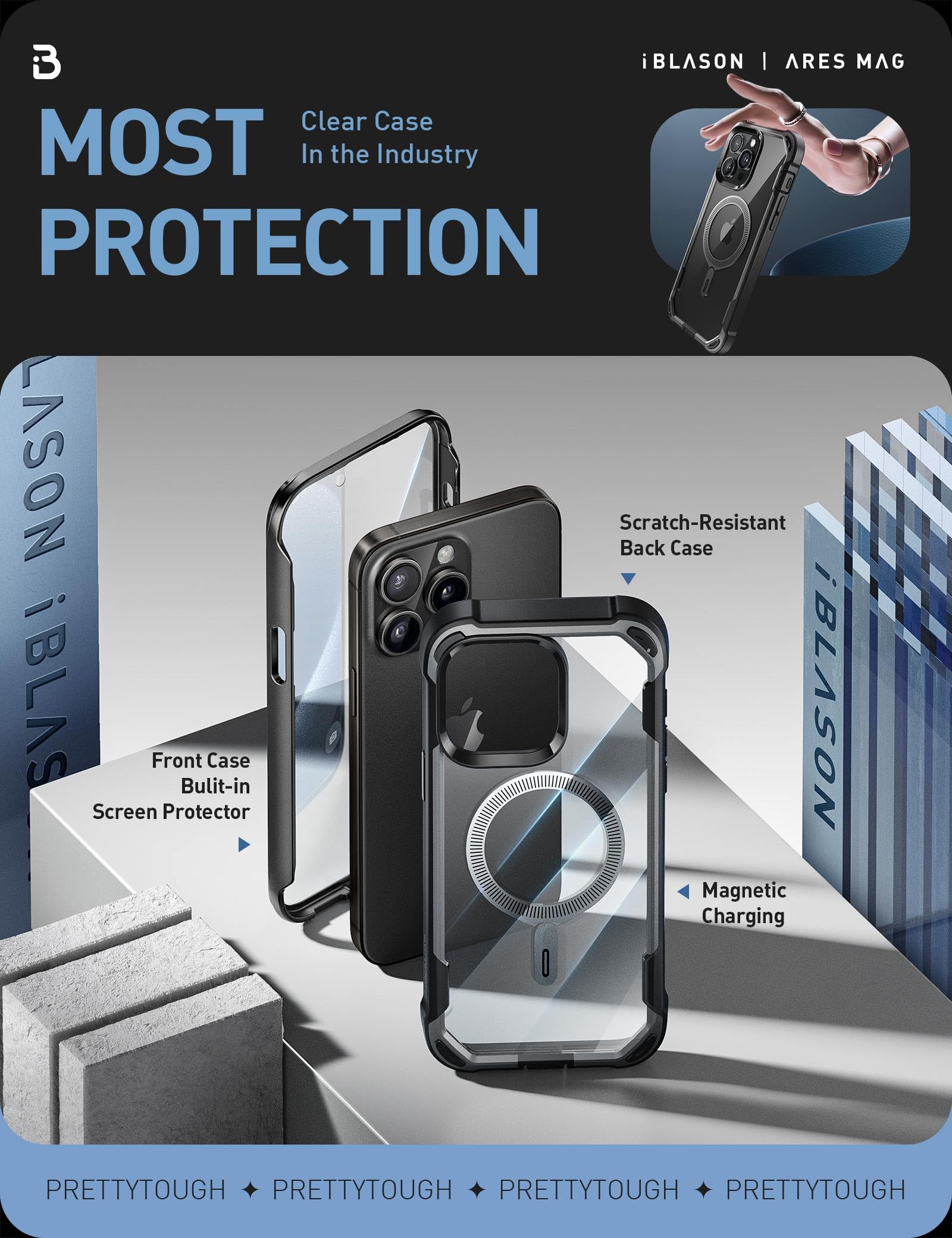Foto 4 pulgar | Funda De Teléfono I-blason Ares Para Iphone 15 Pro Max Con Magsafe - Venta Internacional.