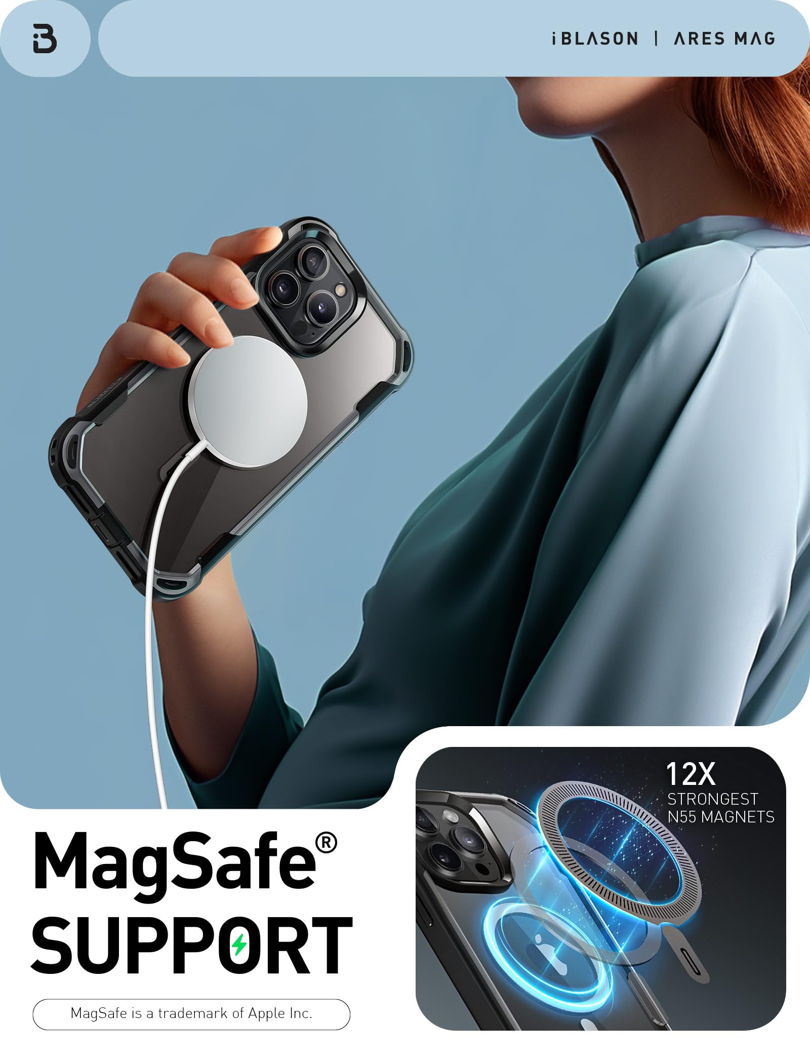 Foto 5 pulgar | Funda De Teléfono I-blason Ares Para Iphone 15 Pro Max Con Magsafe - Venta Internacional.