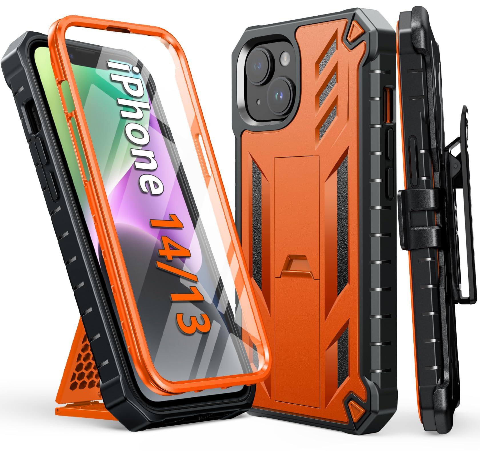 Foto 1 | Funda De Teléfono Fntcase Para Iphone 14/13 Con Clip Para Cinturón Y Soporte - Venta Internacional.