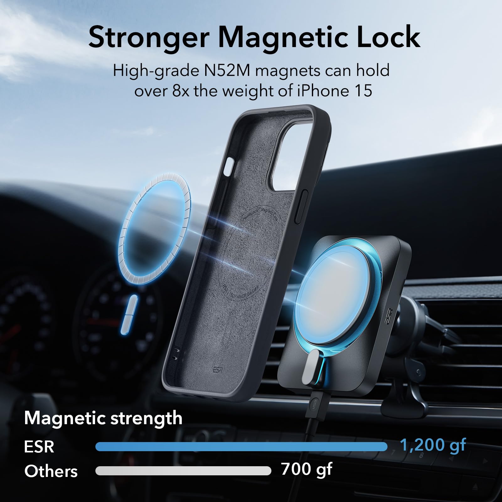 Foto 6 pulgar | Funda Esr Para Iphone 15 Magsafe De Silicona Con Soporte Negro - Venta Internacional.