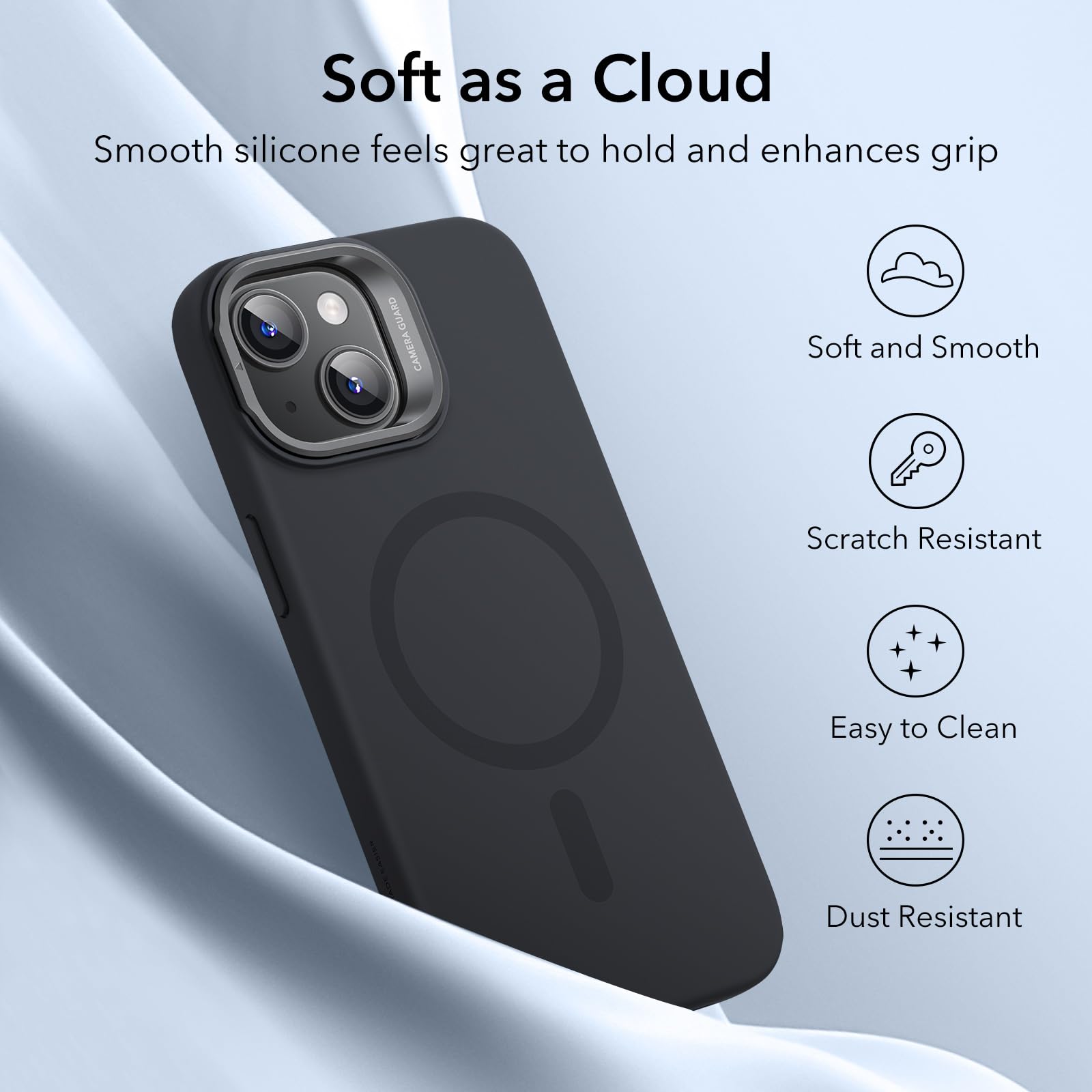 Foto 8 pulgar | Funda Esr Para Iphone 15 Magsafe De Silicona Con Soporte Negro - Venta Internacional.