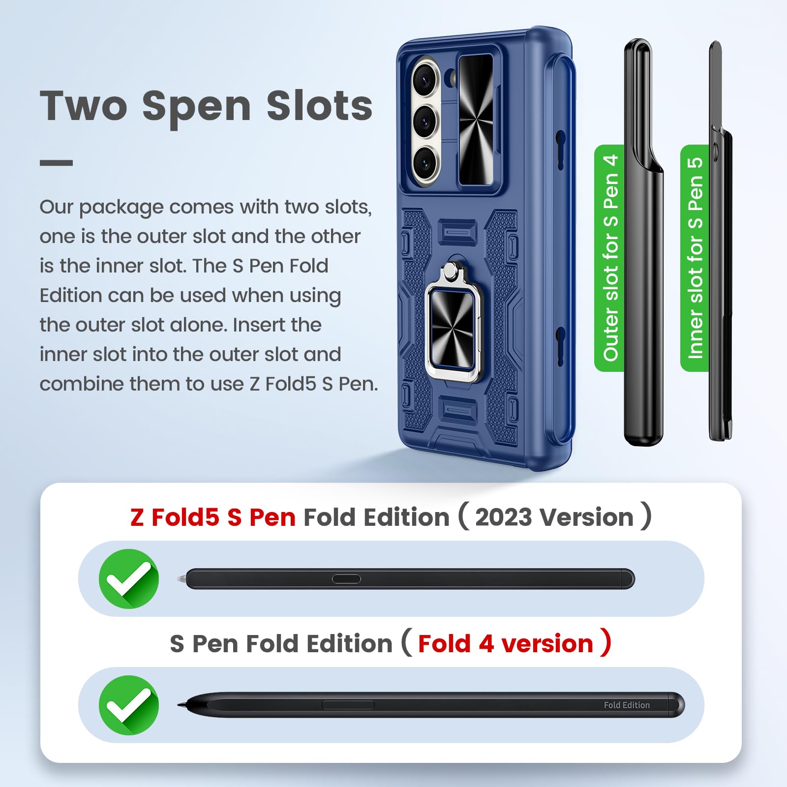 Foto 3 pulgar | Funda Vego Para Samsung Galaxy Z Fold 5 5g Con Soporte Para Bolígrafo S - Venta Internacional.