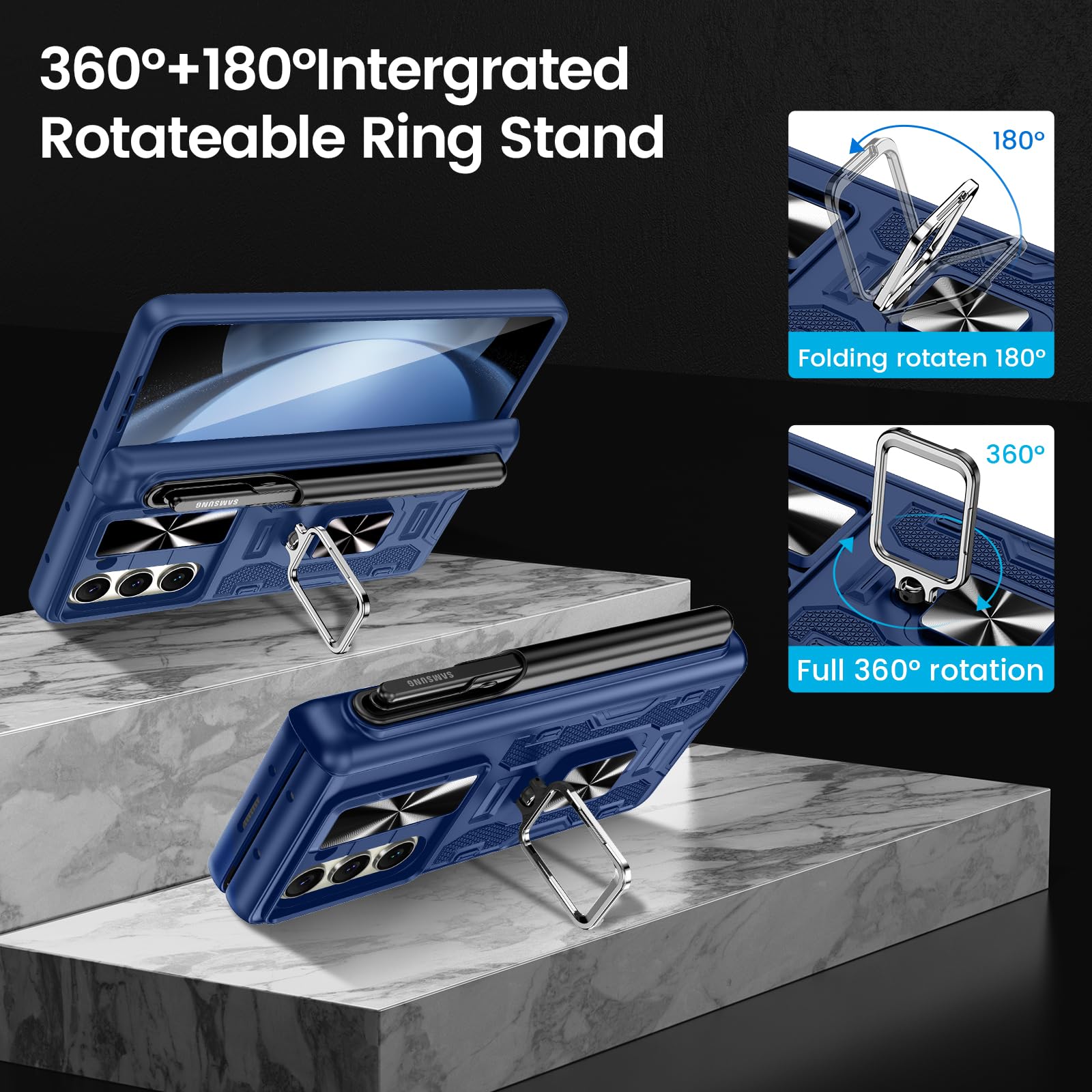 Foto 7 pulgar | Funda Vego Para Samsung Galaxy Z Fold 5 5g Con Soporte Para Bolígrafo S - Venta Internacional.