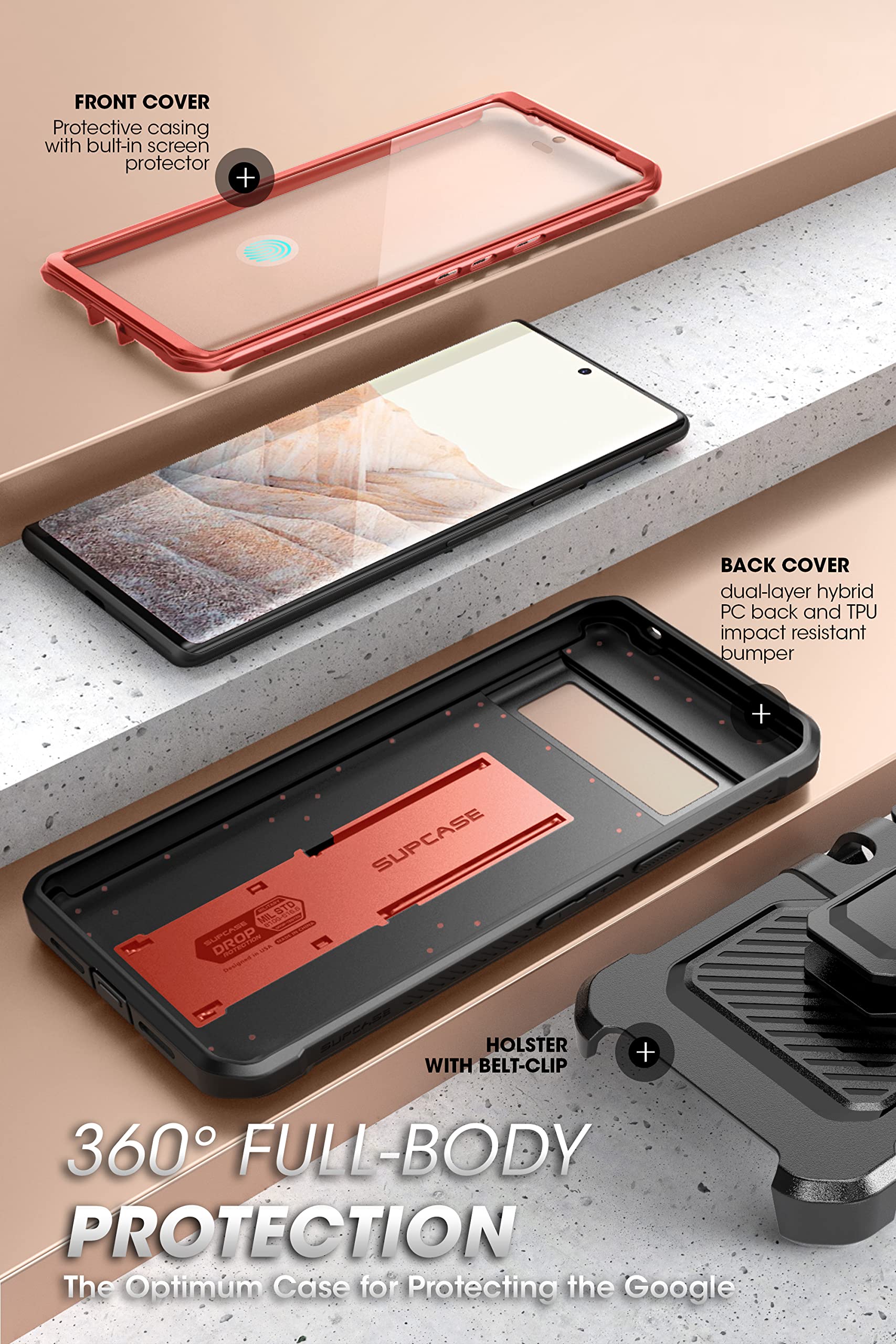 Foto 3 pulgar | Funda Supcase Unicorn Beetle Pro Series Para Google Pixel 7 Pro - Venta Internacional.