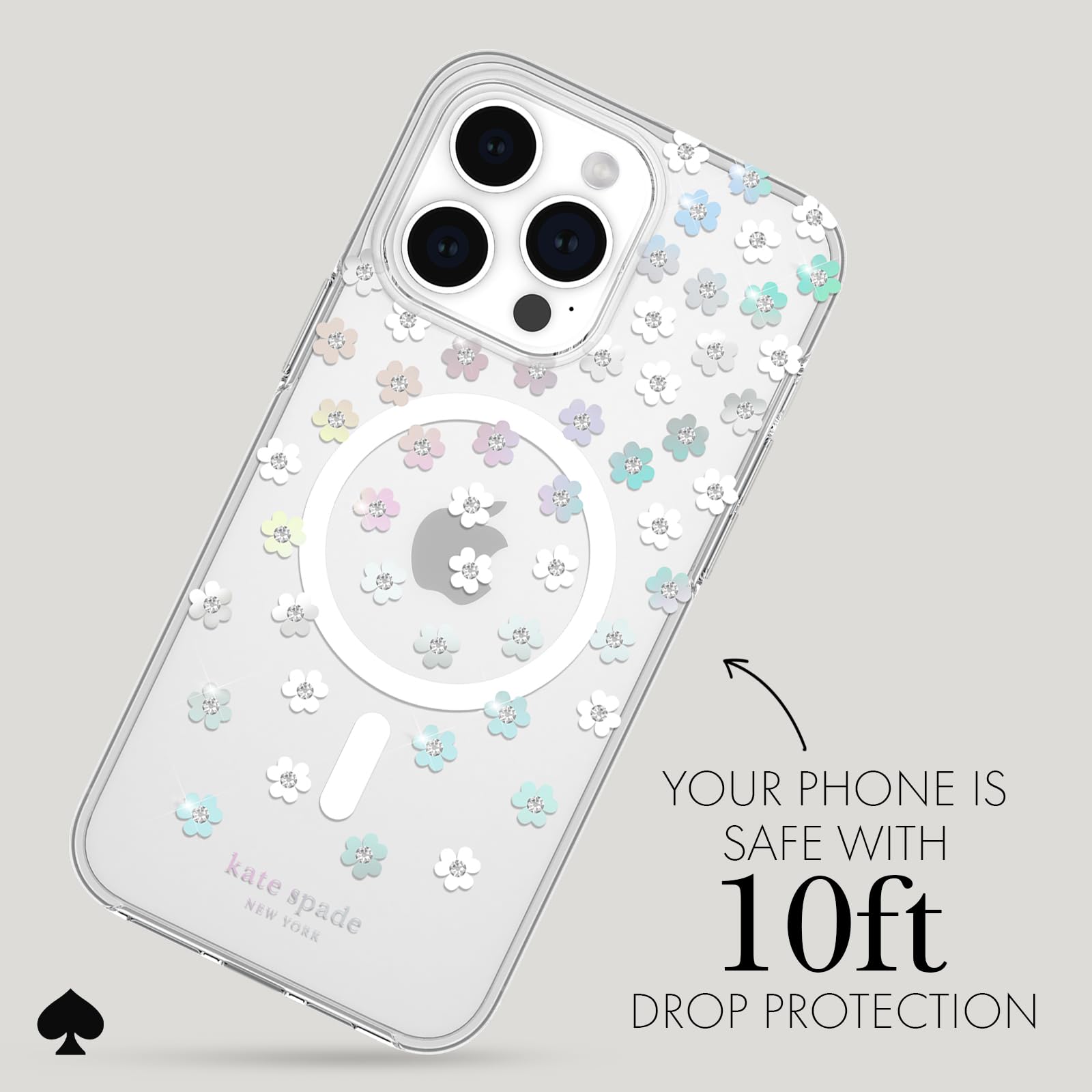 Foto 4 pulgar | Funda De Teléfono Kate Spade New York Iphone 15 Pro Max Con Flores Dispersas - Venta Internacional.
