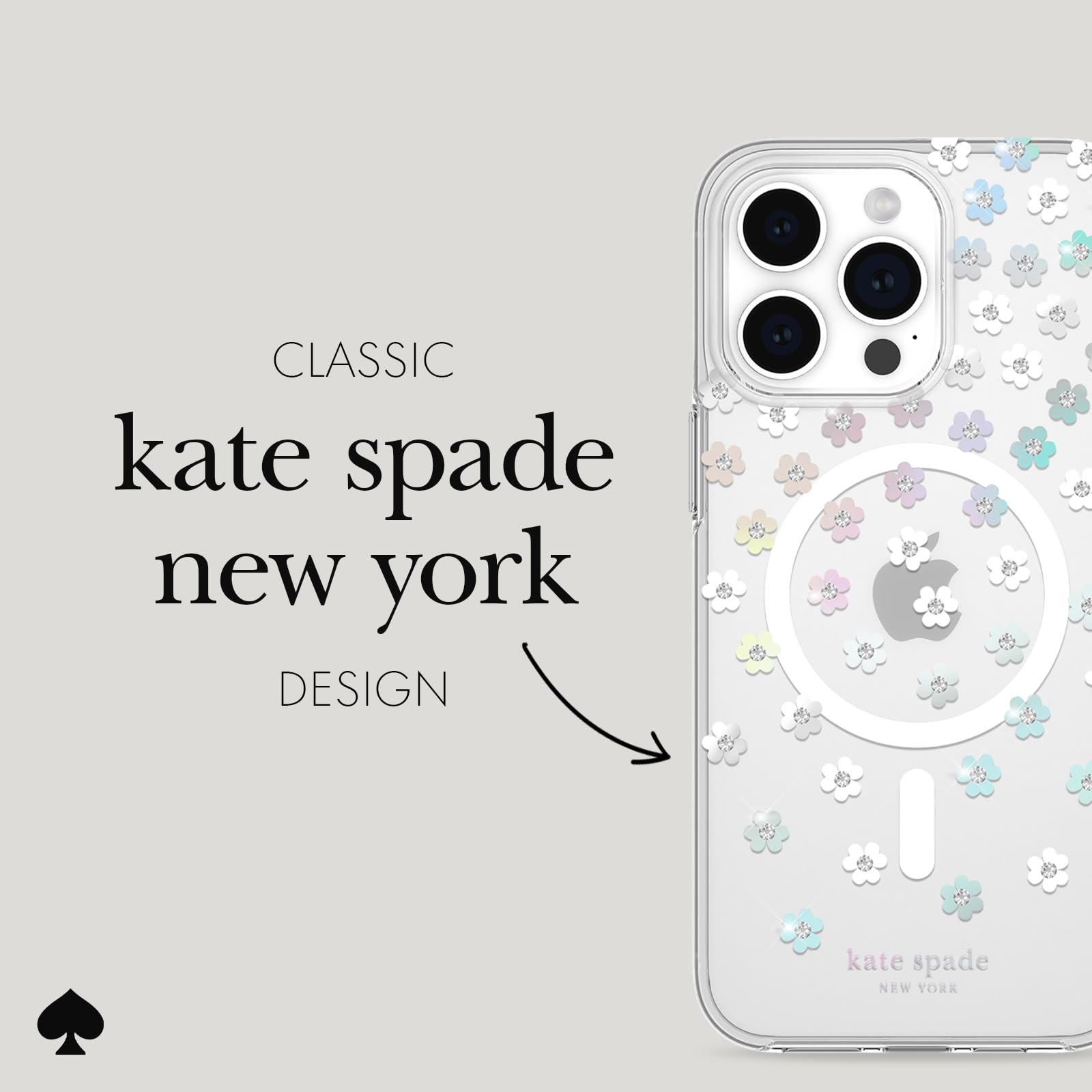 Foto 5 pulgar | Funda De Teléfono Kate Spade New York Iphone 15 Pro Max Con Flores Dispersas - Venta Internacional.
