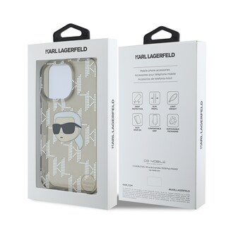 Foto 8 | Funda Karl Monograma Cara Karl Para Iphone 16 Pro - Negro