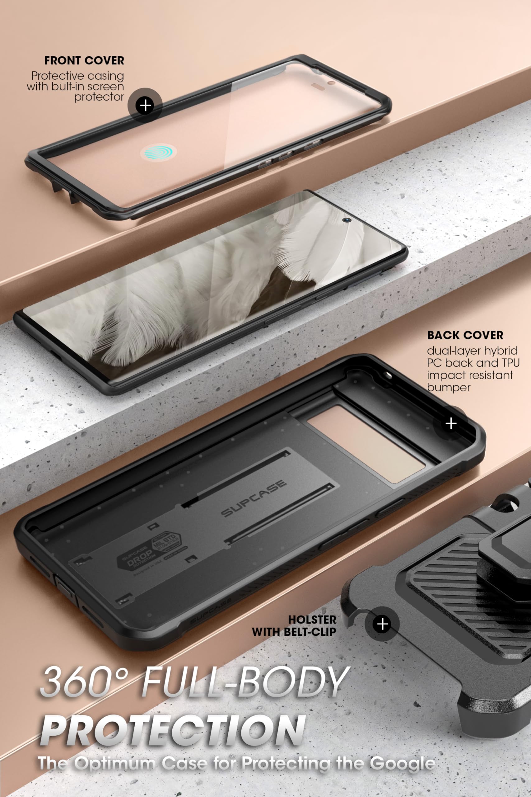 Foto 2 | Funda De Teléfono Supcase Unicorn Beetle Pro Con Soporte Para Google Pixel 8 - Venta Internacional.