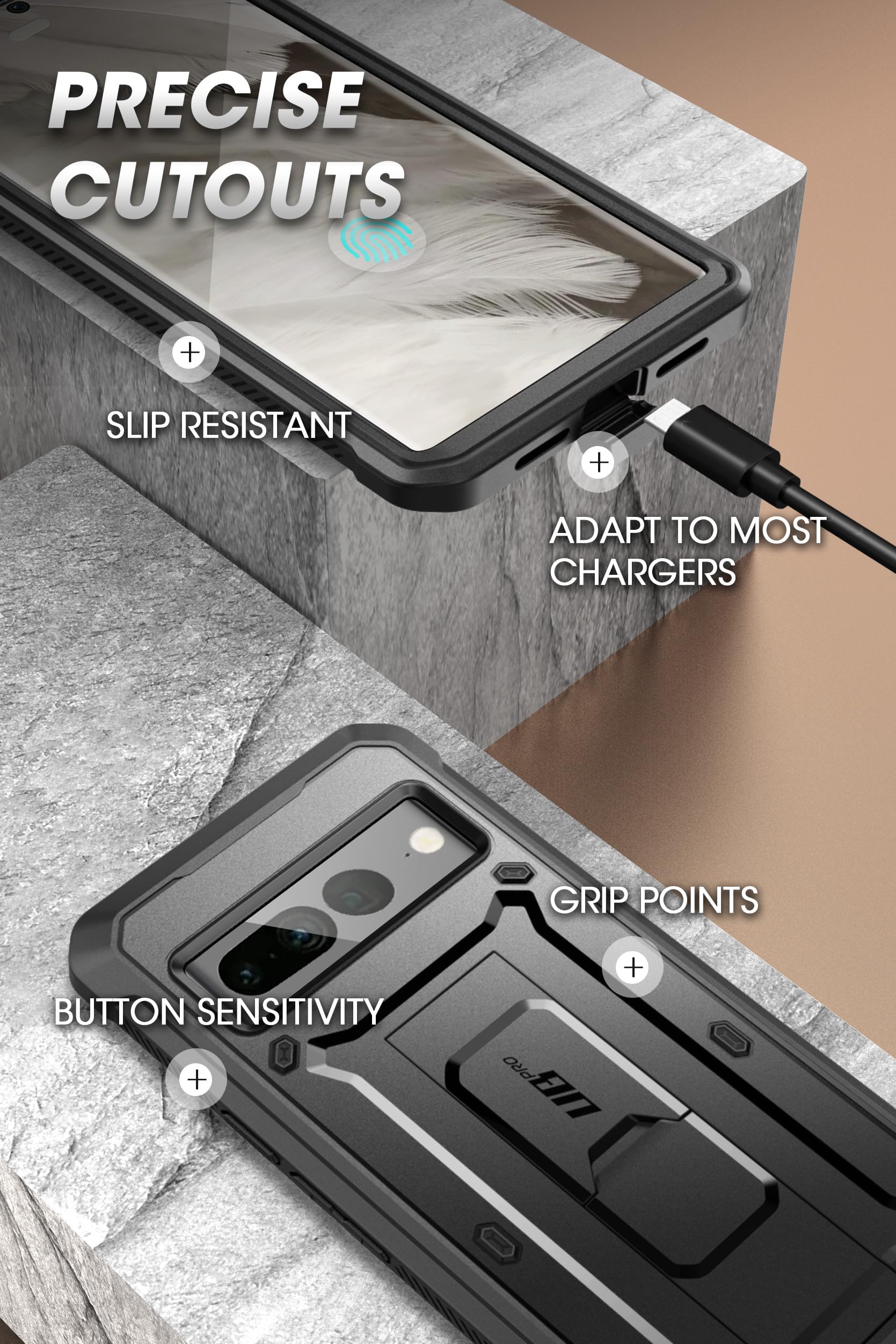 Foto 6 | Funda De Teléfono Supcase Unicorn Beetle Pro Con Soporte Para Google Pixel 8 - Venta Internacional.