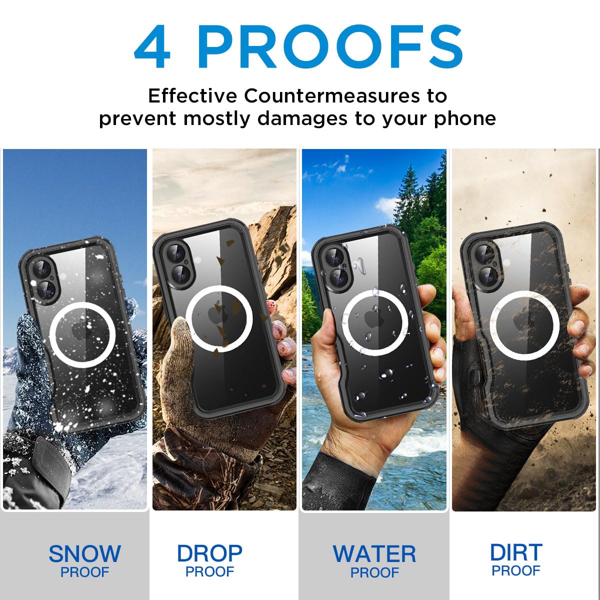 Foto 3 | Funda Impermeable Aicase Para Iphone 16 Plus (6.7) Con Magsafe Ip68 - Venta Internacional.