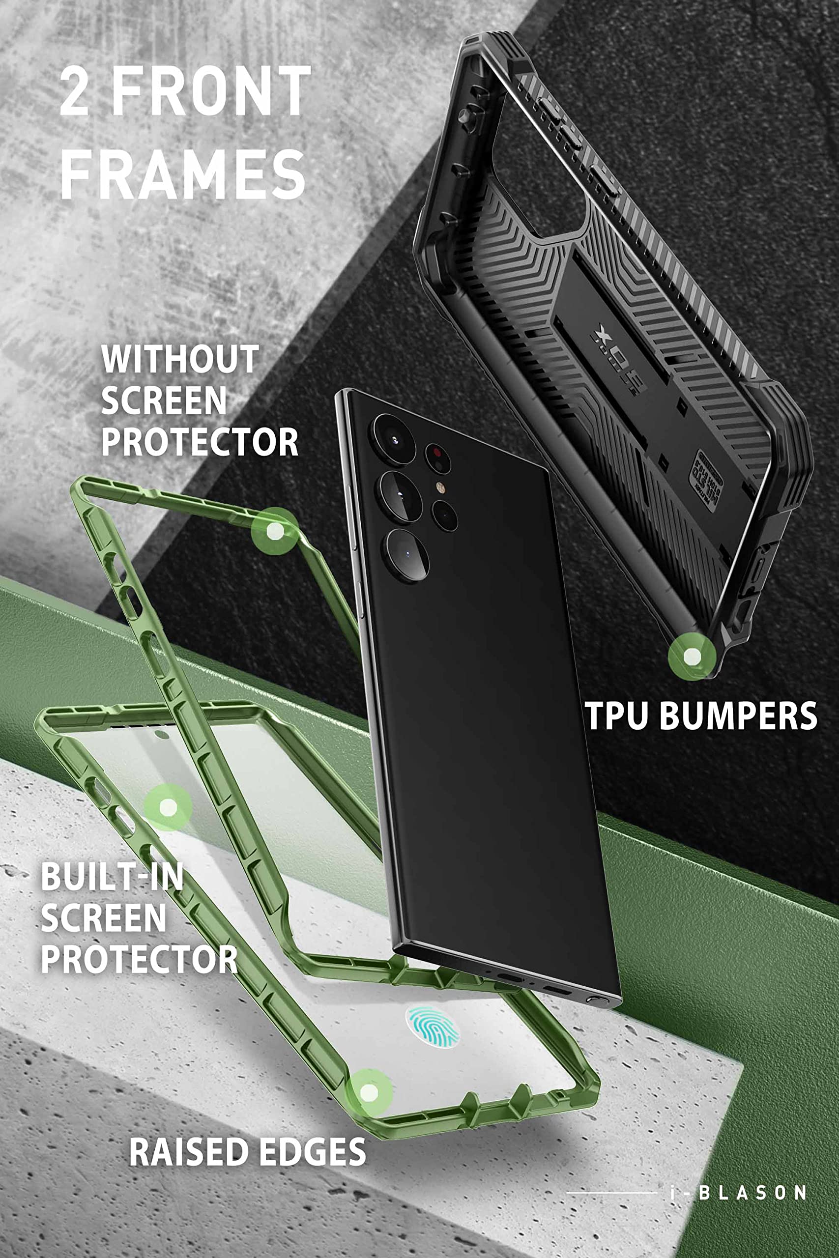 Foto 3 pulgar | Funda De Teléfono I-blason Armorbox Con Soporte Para Samsung Galaxy S23 Ultra - Venta Internacional.