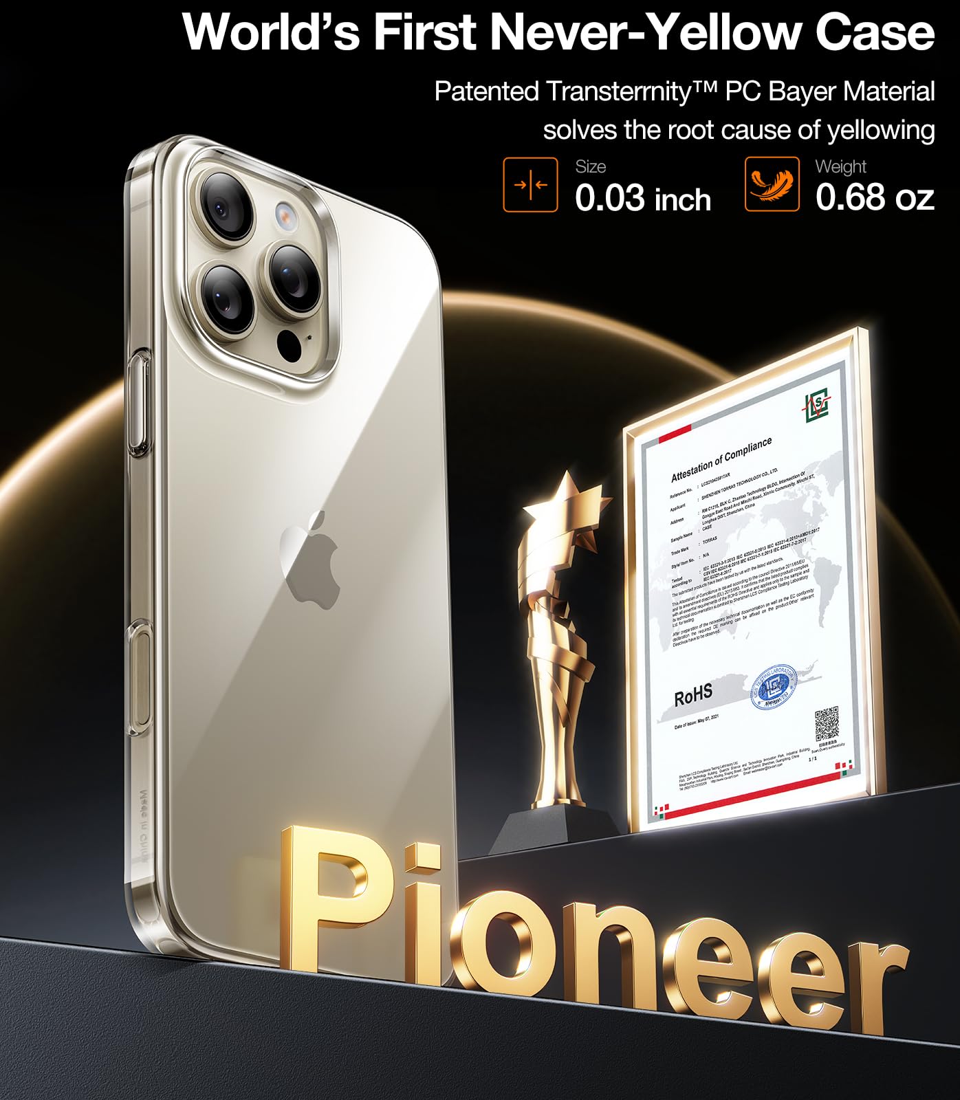 Foto 3 pulgar | Funda De Teléfono Torras Slim Fit Para Iphone 16 Pro Clear - Venta Internacional.