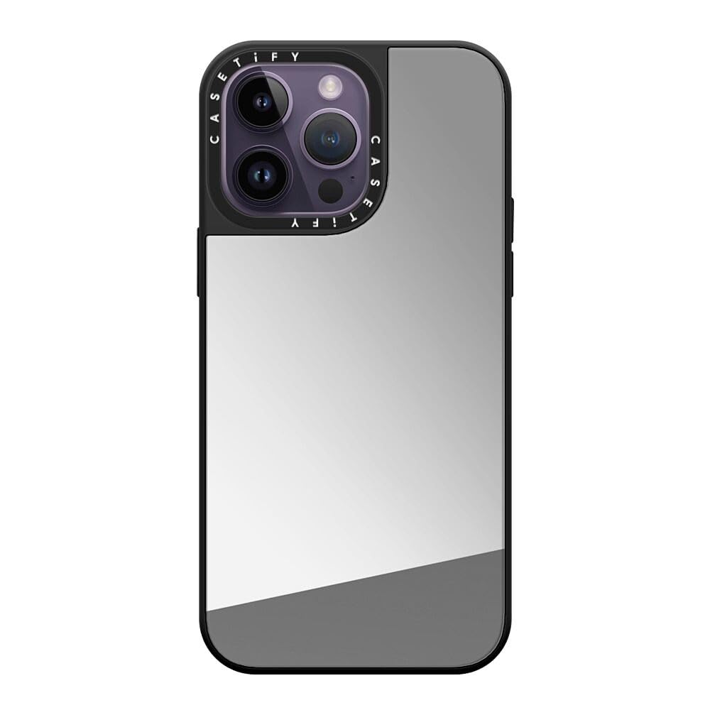 Foto 3 pulgar | Funda De Teléfono Tify Mirror Plateada Sobre Negro Para Iphone 14 Pro Max - Venta Internacional.