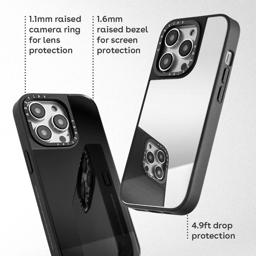 Foto 7 pulgar | Funda De Teléfono Tify Mirror Plateada Sobre Negro Para Iphone 14 Pro Max - Venta Internacional.