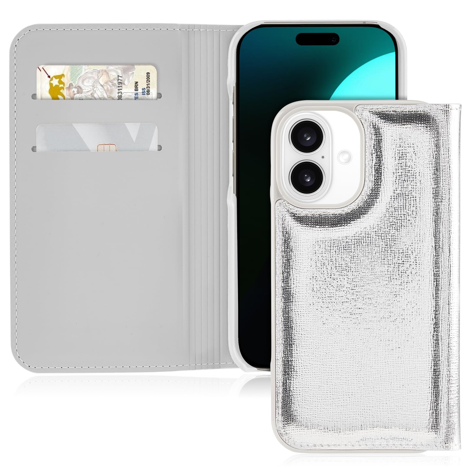 Funda De Teléfono Kate Spade New York Wallet Folio Para Iphone 16 Plateada - Venta Internacional.