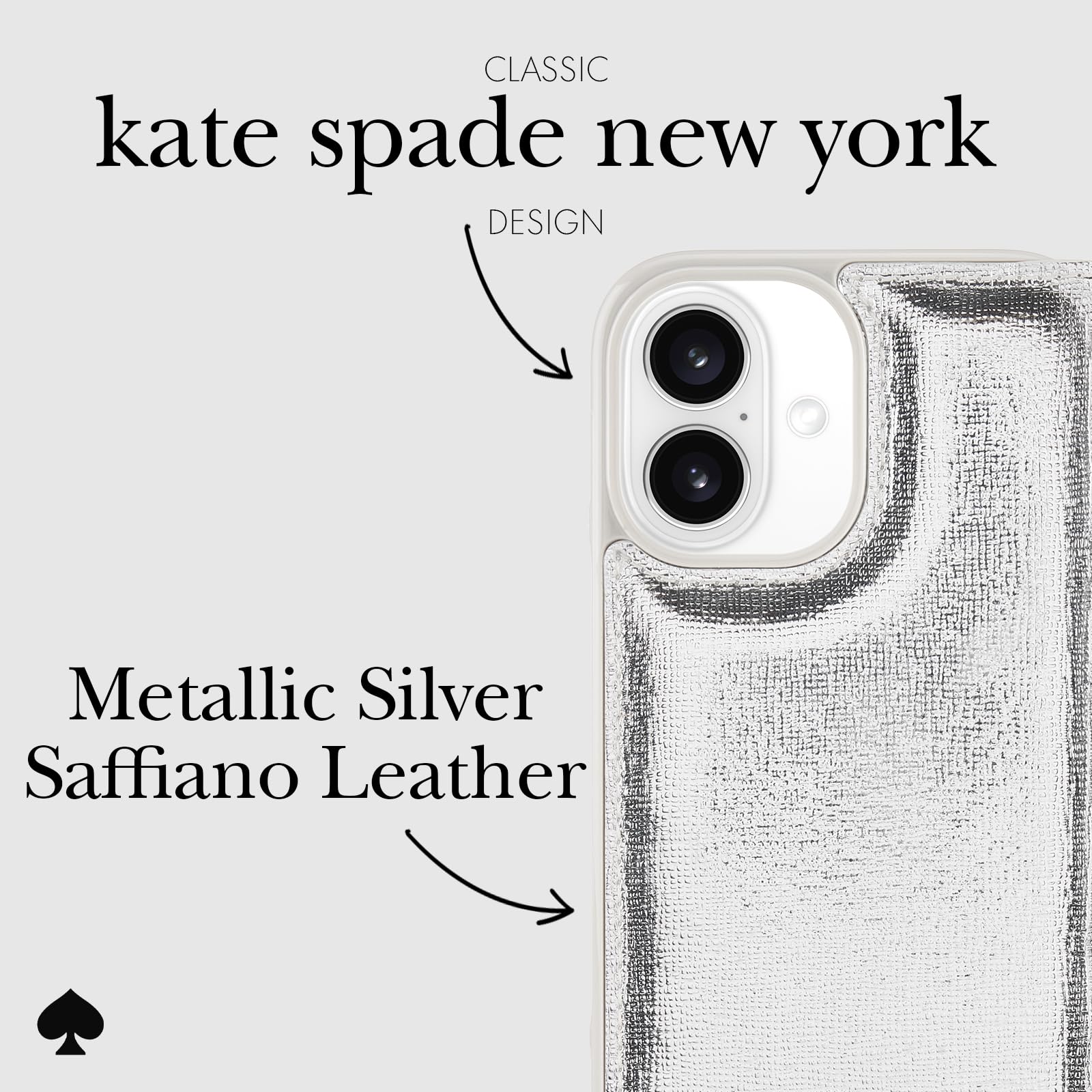 Foto 6 pulgar | Funda De Teléfono Kate Spade New York Wallet Folio Para Iphone 16 Plateada - Venta Internacional.